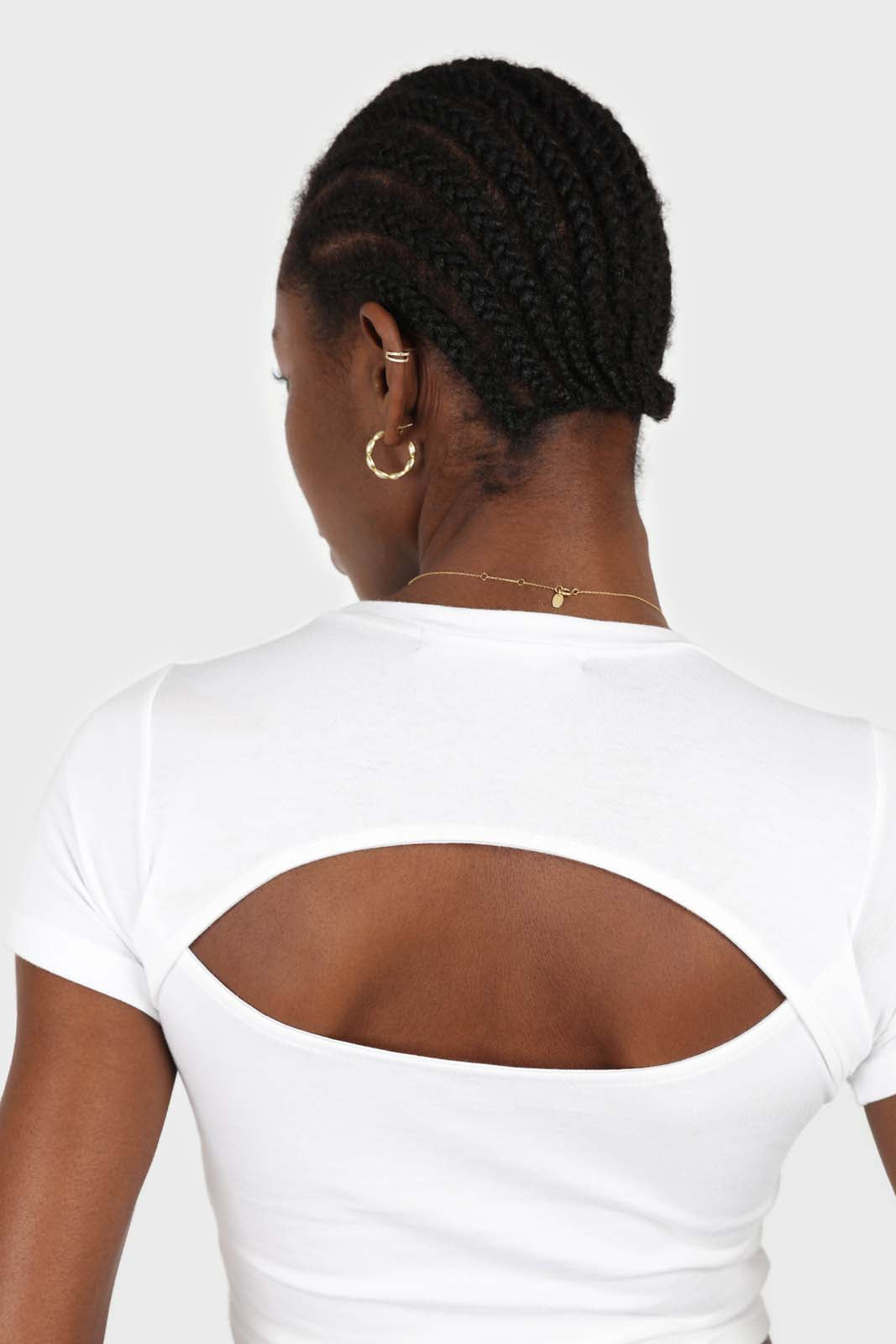 White peek back short sleeve tee_5