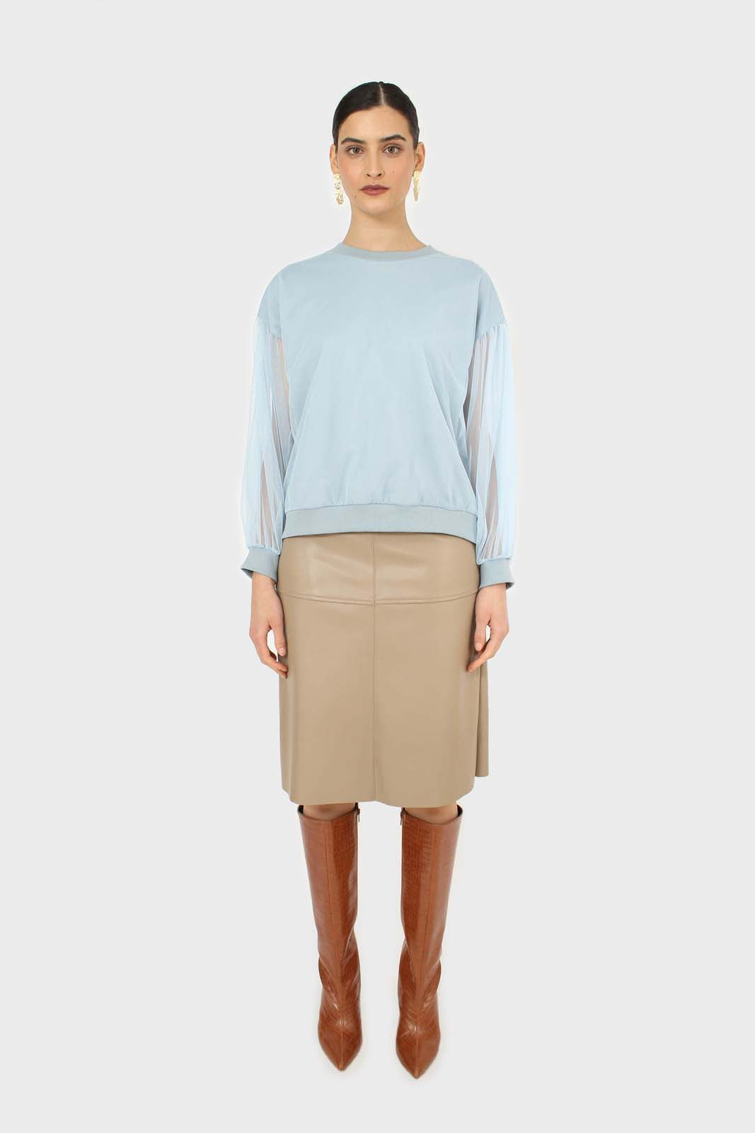 Blue sheer sleeve sweatshirt_3