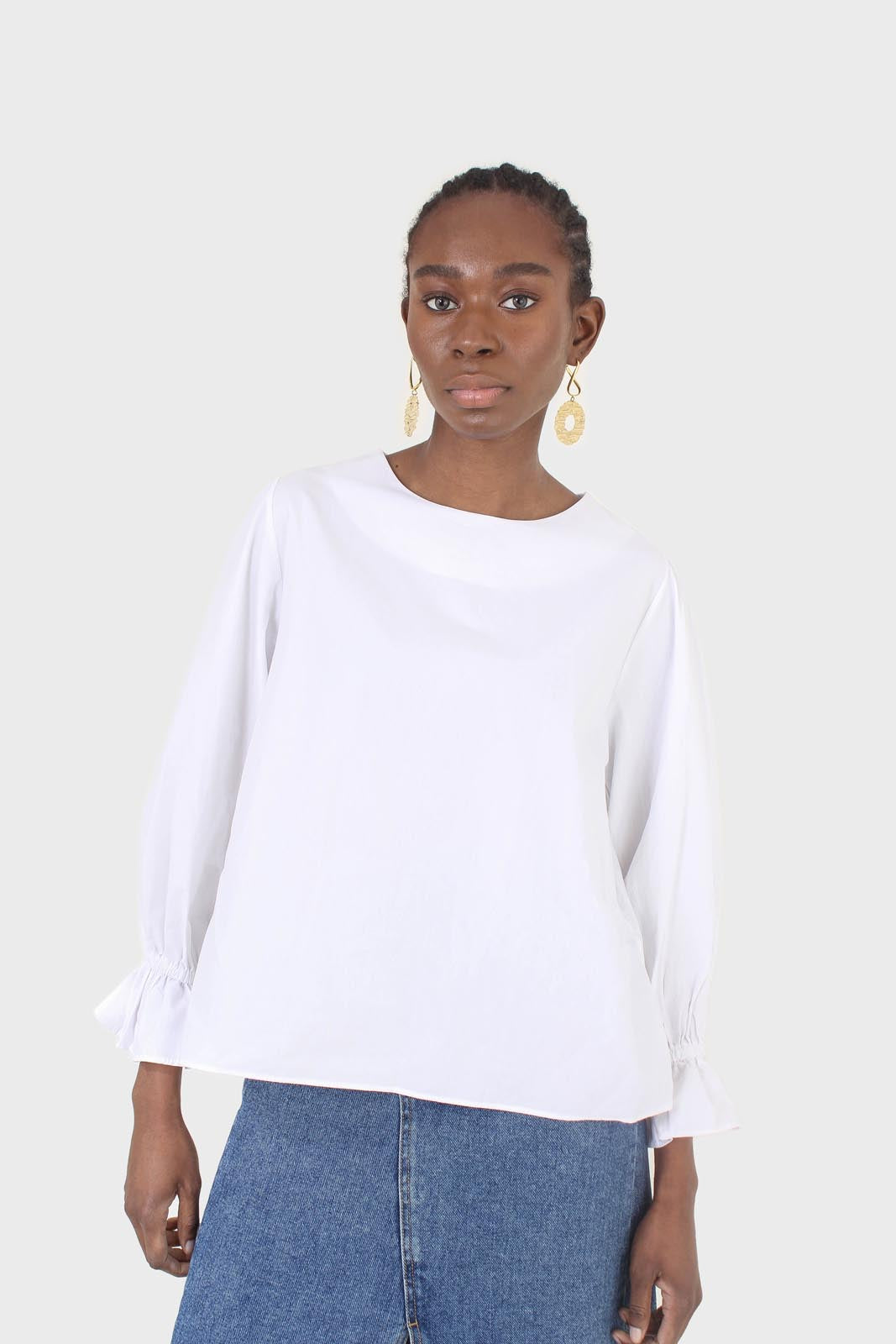 White cotton frill long sleeved top_8