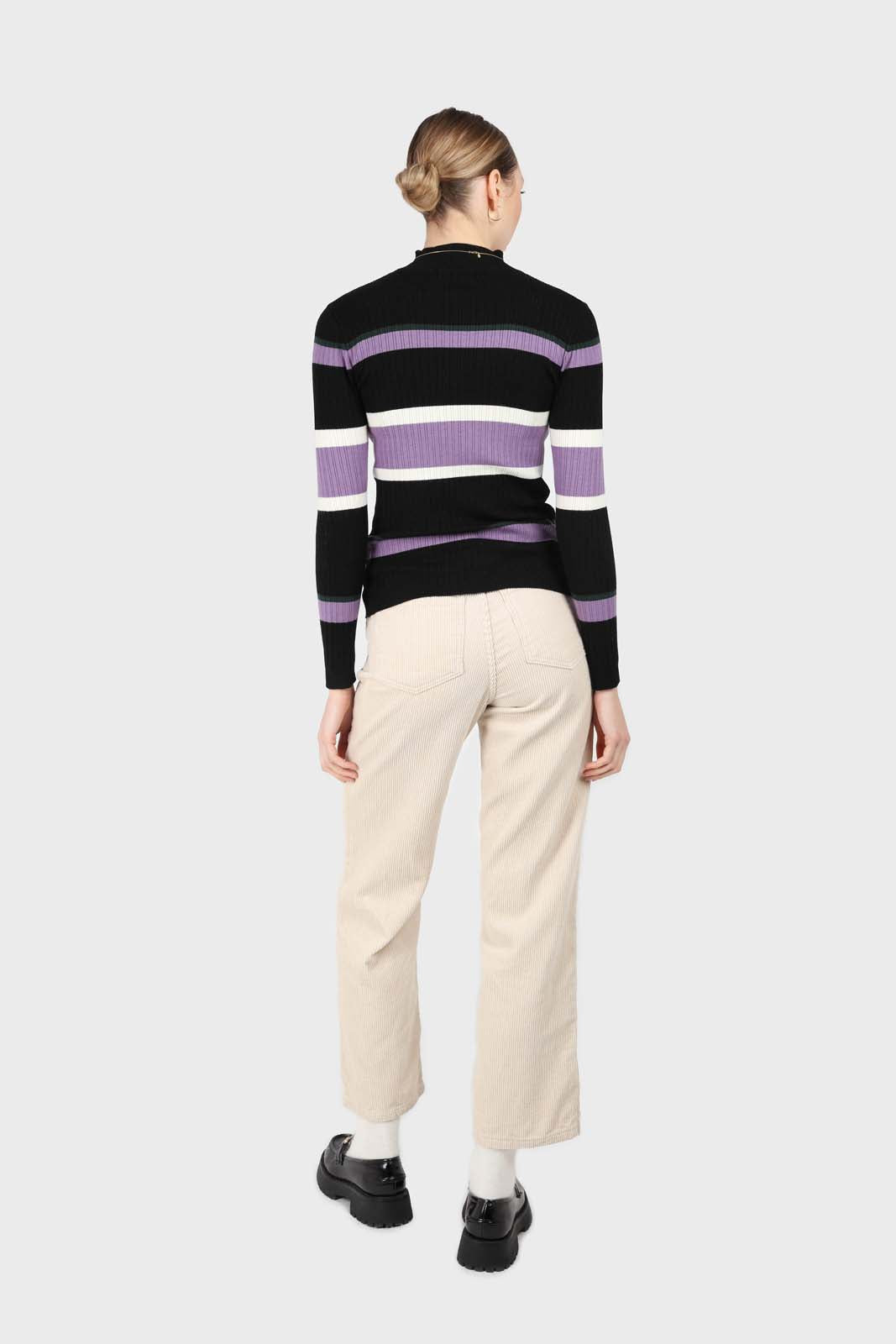 Black and lilac multi stripe long sleeve top_6