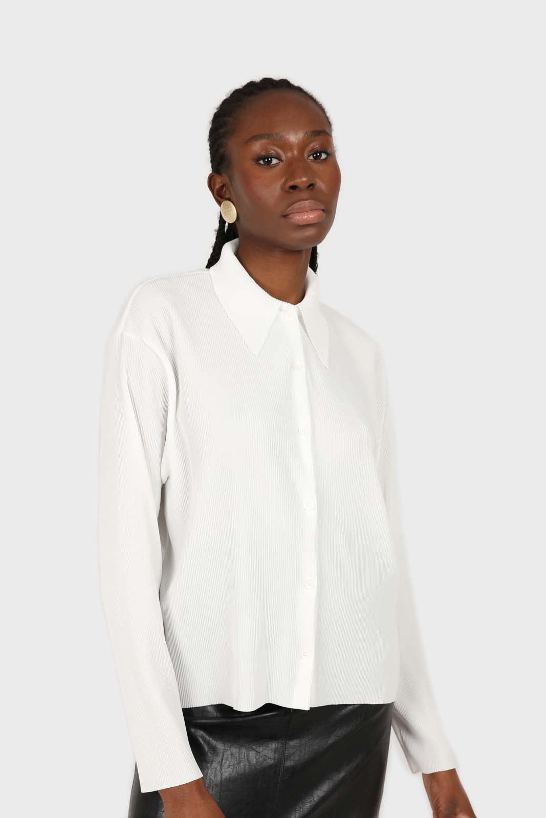 White micro pleated long sleeved shirt_14
