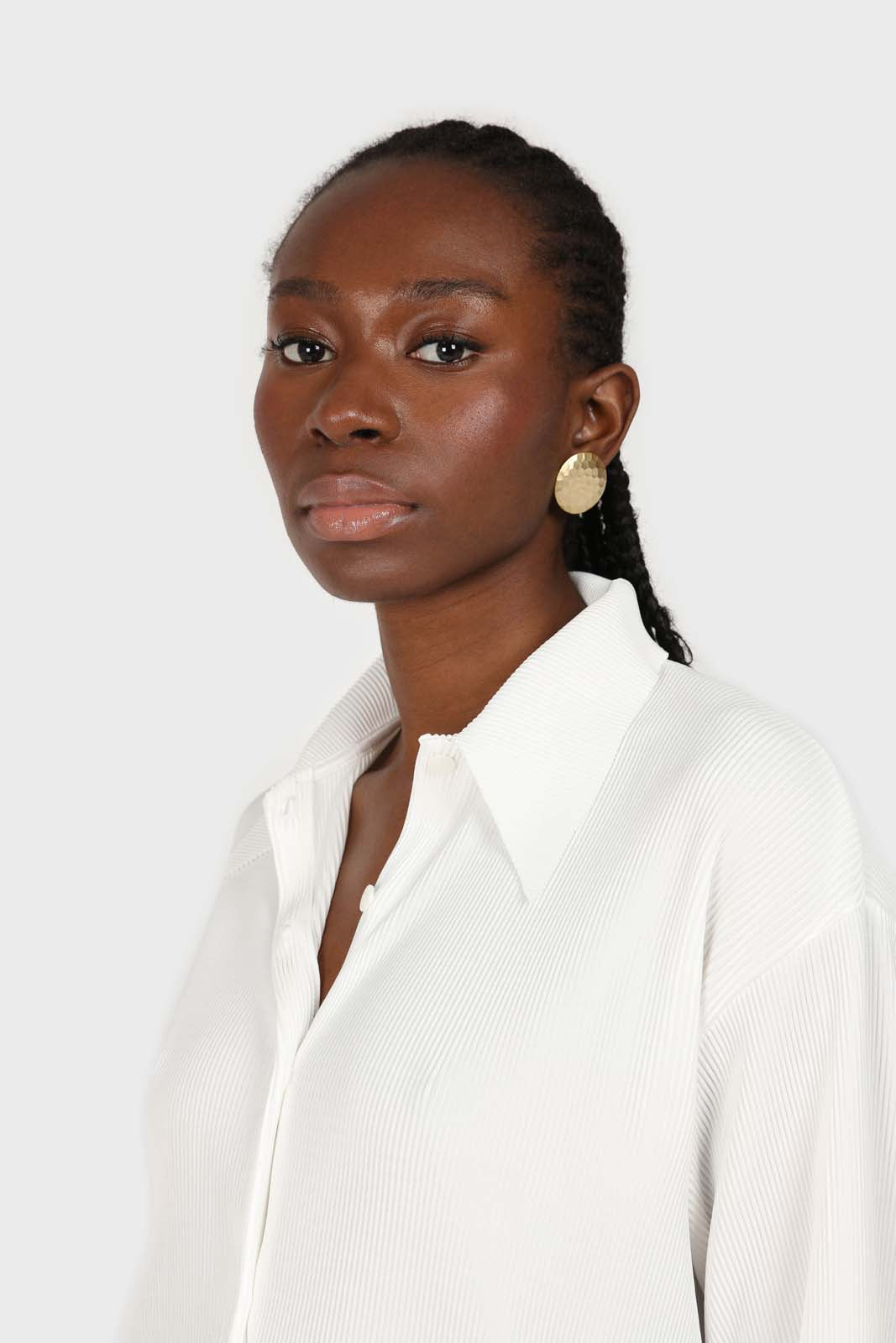 White micro pleated long sleeved shirt_13