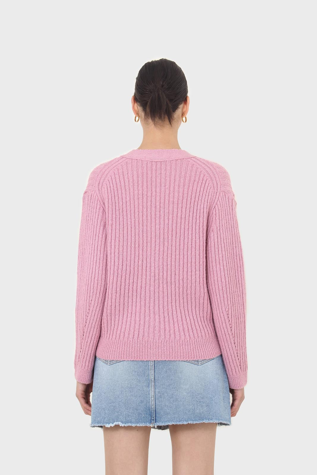 Pink ribbed alpaca blend cardigan_2