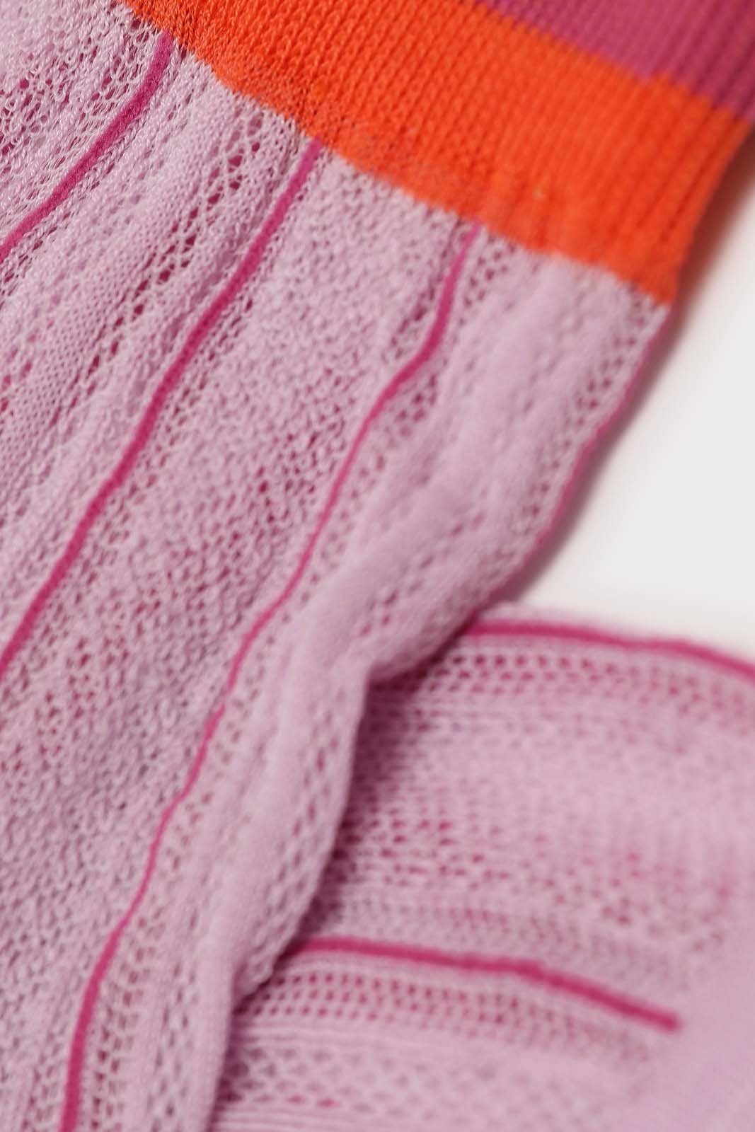 Lilac and red stripe hem socks_2