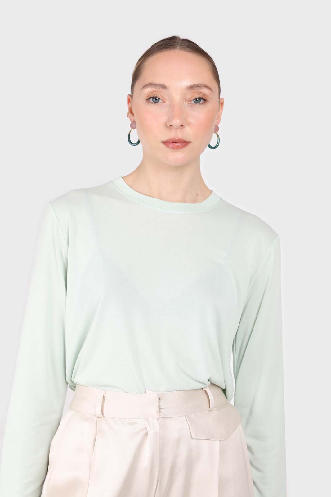 Mint green high neck perfect long sleeved tee_8