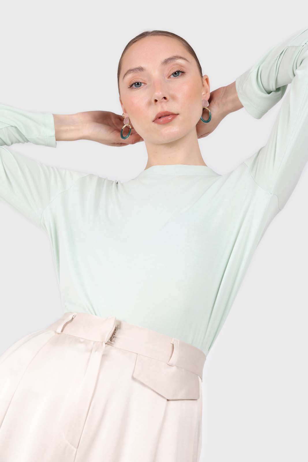 Mint green high neck perfect long sleeved tee_9