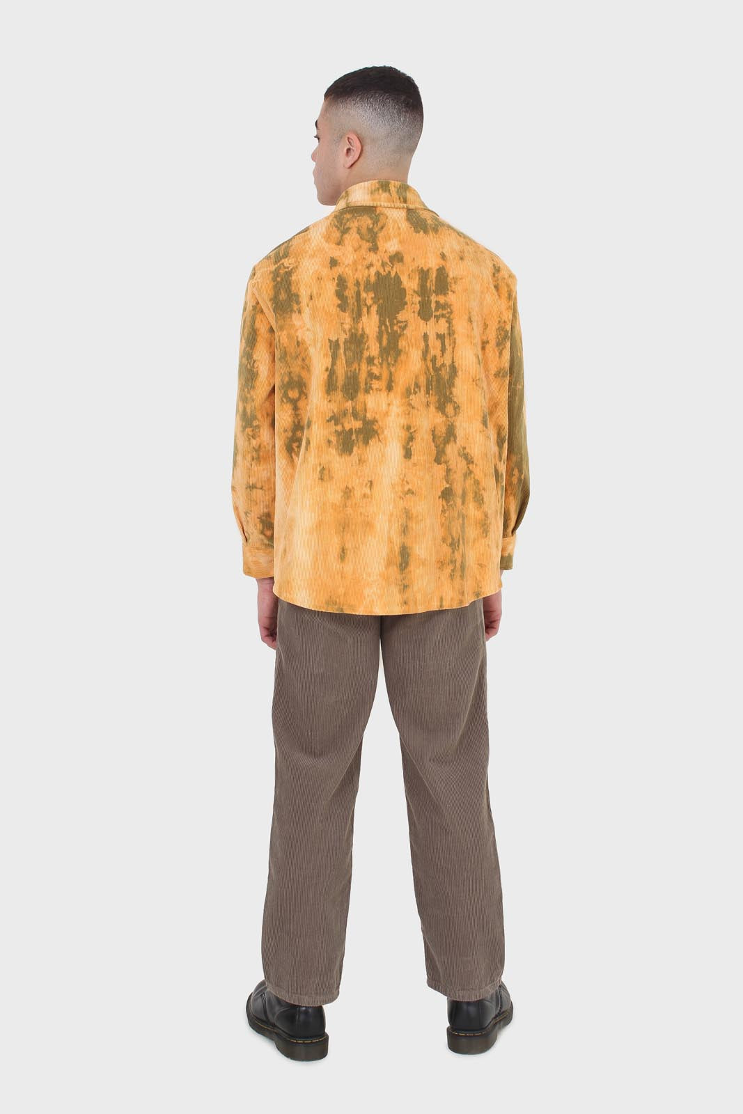 Orange and khaki tie dye tie waist shirt jacket_3