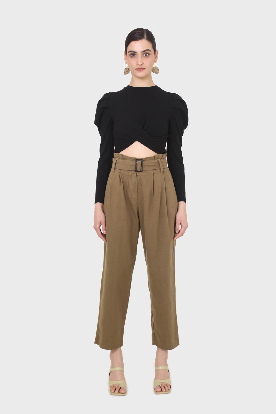 Black twist front long sleeved top_2