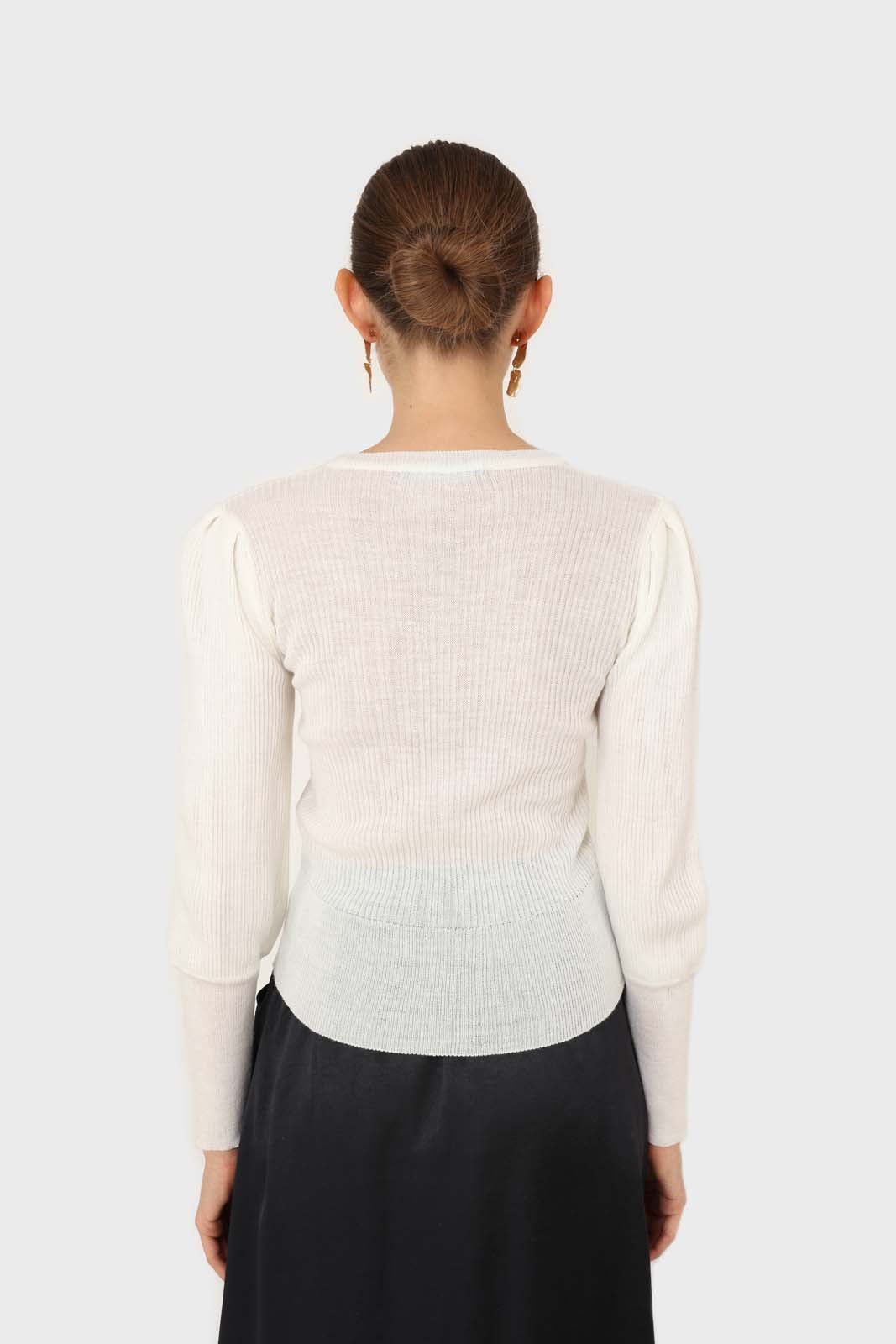 Ivory mid balloon sleeve knit top_6