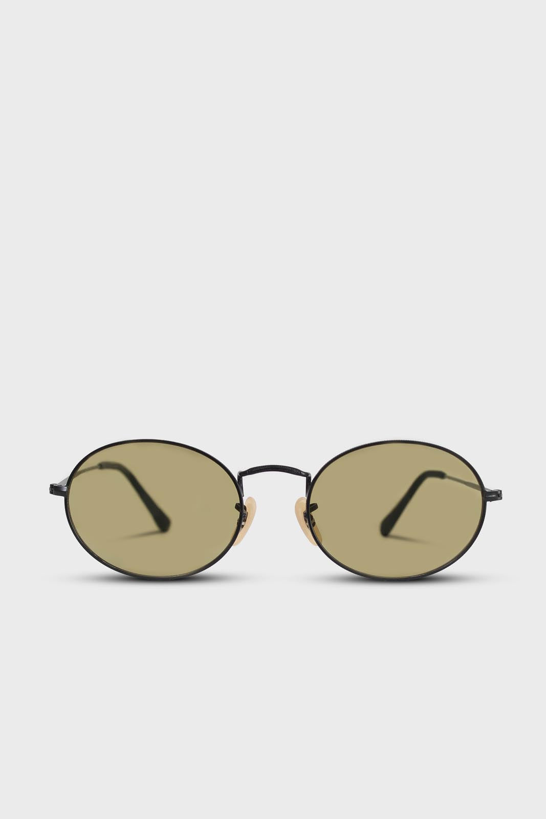 Smoked black frame small oval lens sunglasses_1