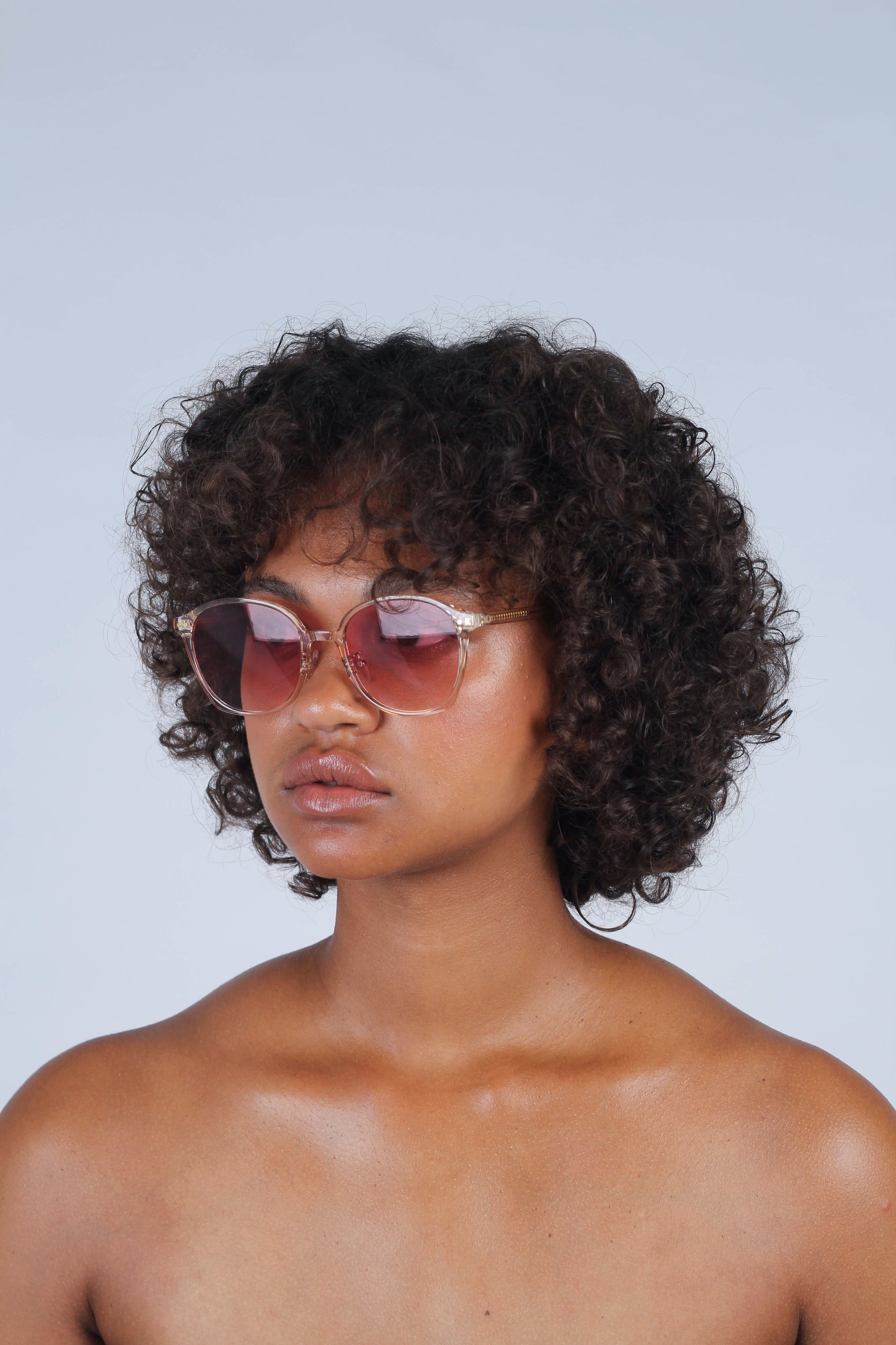 Pink perspex frame classic sunglasses_5