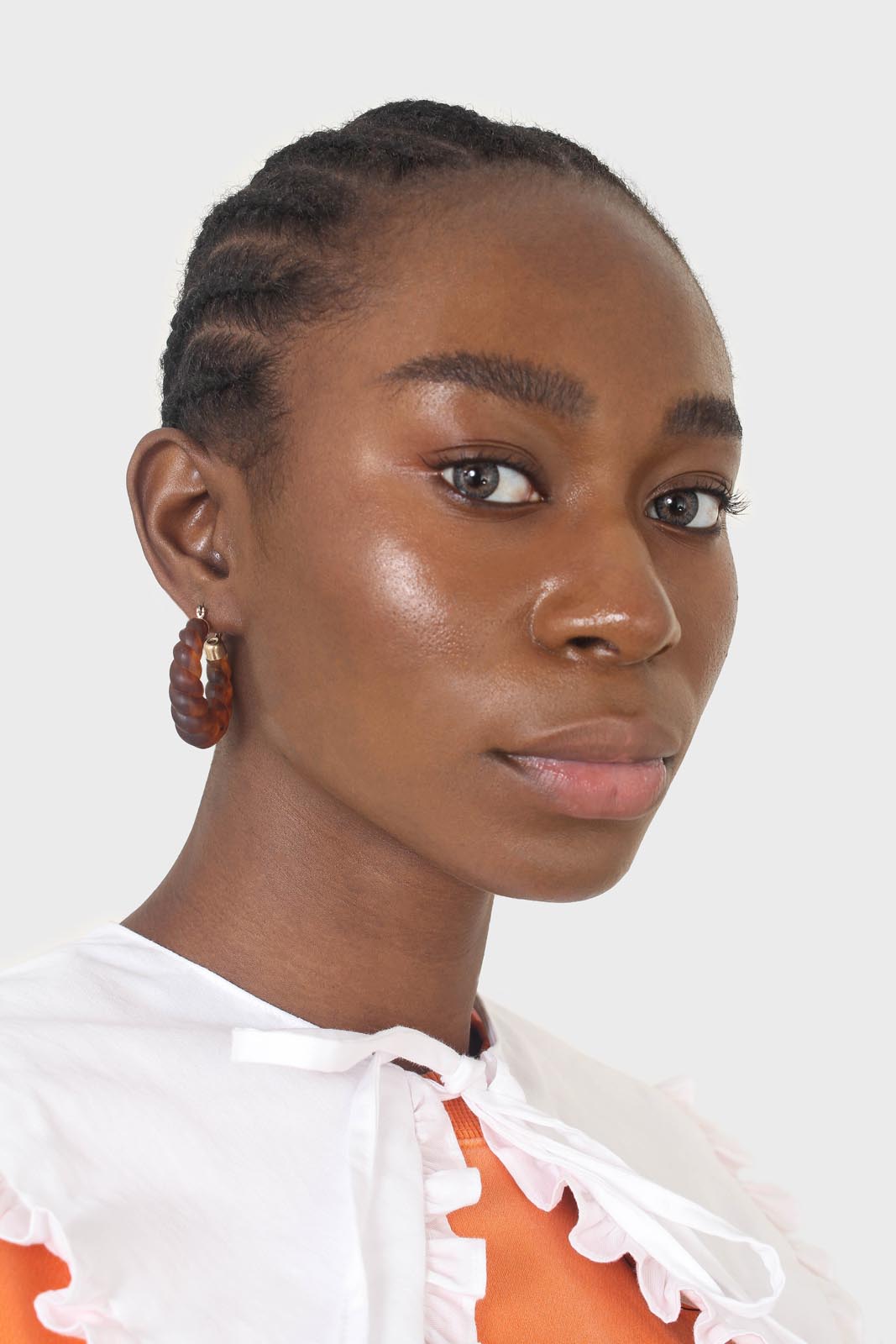 Brown rope twist hoop earrings_3