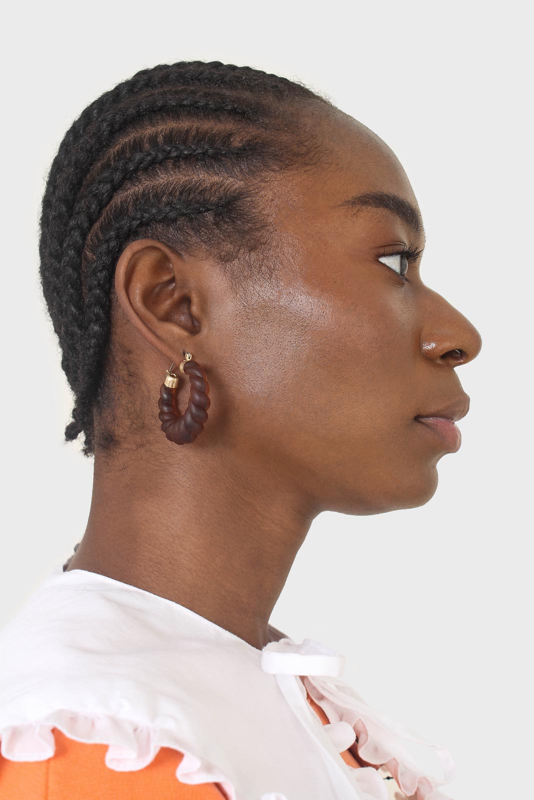 Brown rope twist hoop earrings_4
