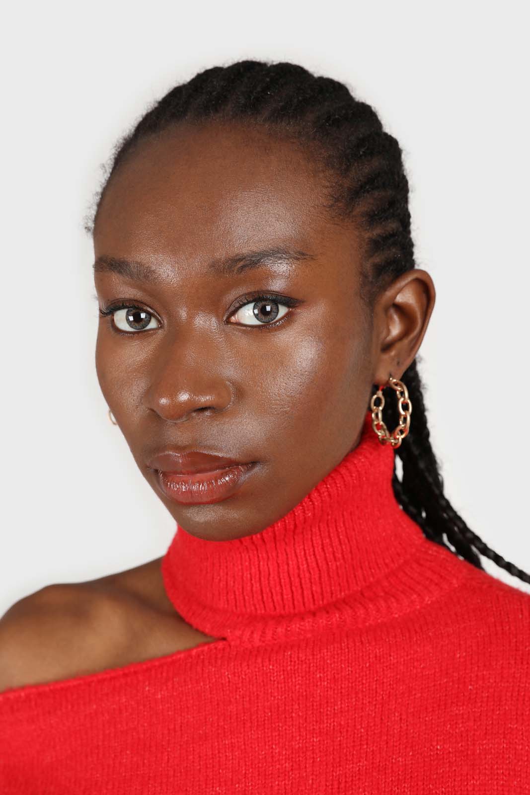 Gold chain link hoop earrings_3