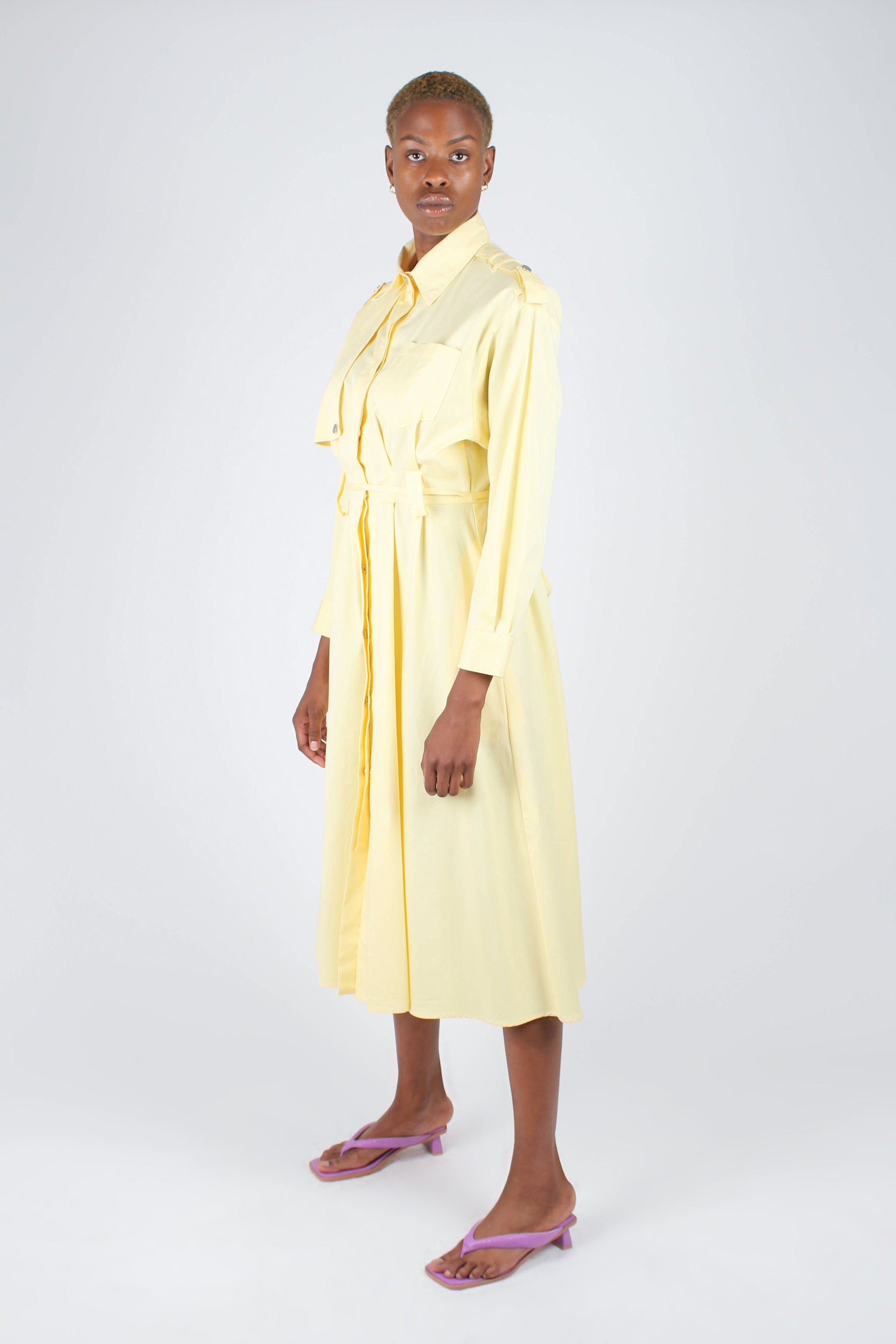 Lemon button front utility maxi dress_13