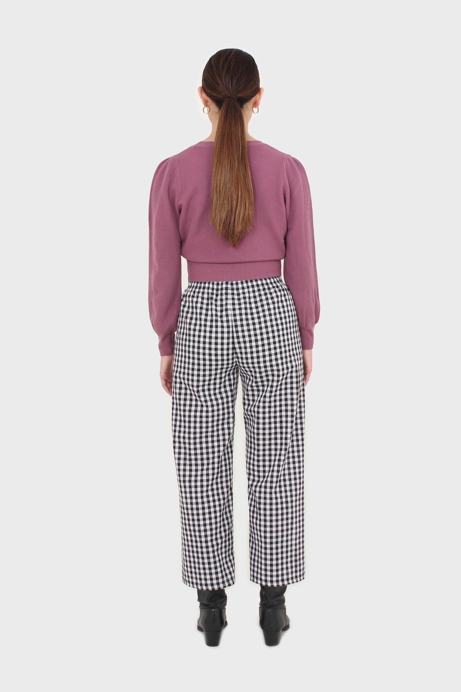 Purple balloon sleeve crop jumper_5