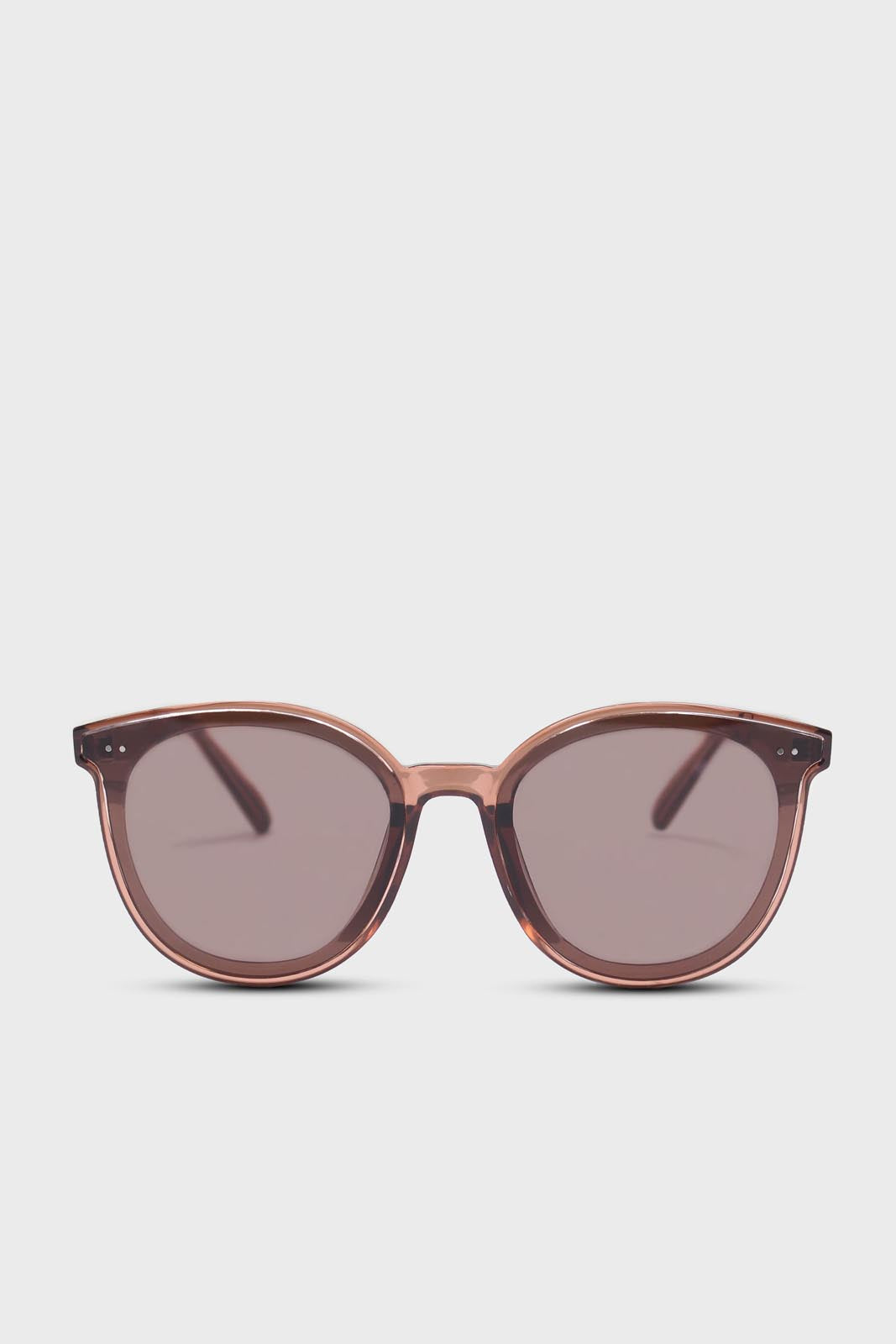 Burgundy thick frame classic round sunglasses_1