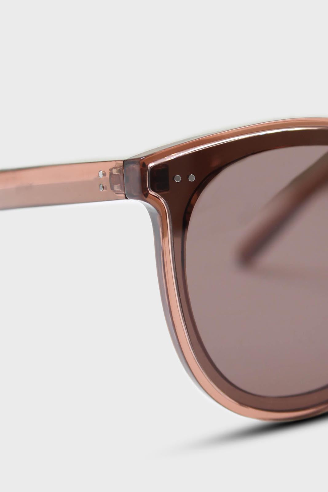 Burgundy thick frame classic round sunglasses_4