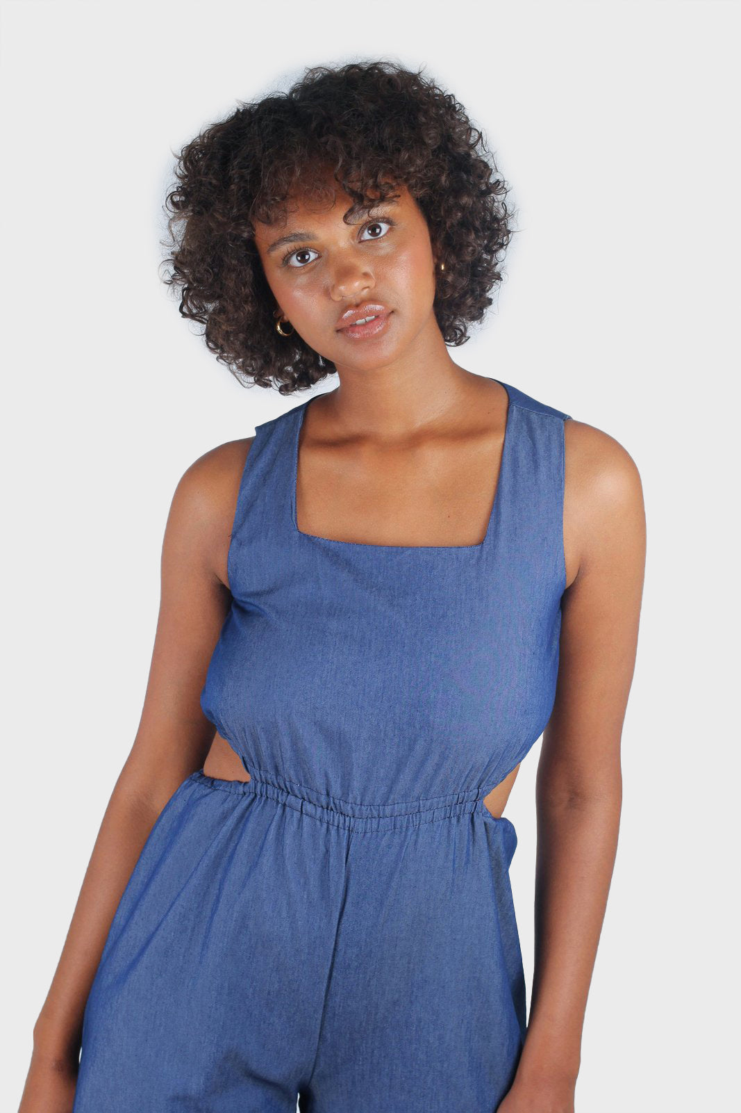 Blue chambray peek back square neck jumpsuit_7