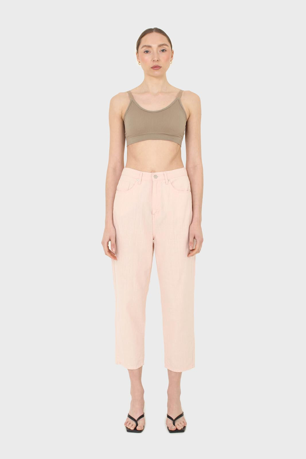 Beige ribbed bra top_10