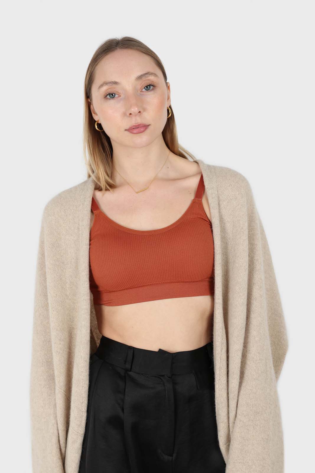 Rust ribbed bra top_7