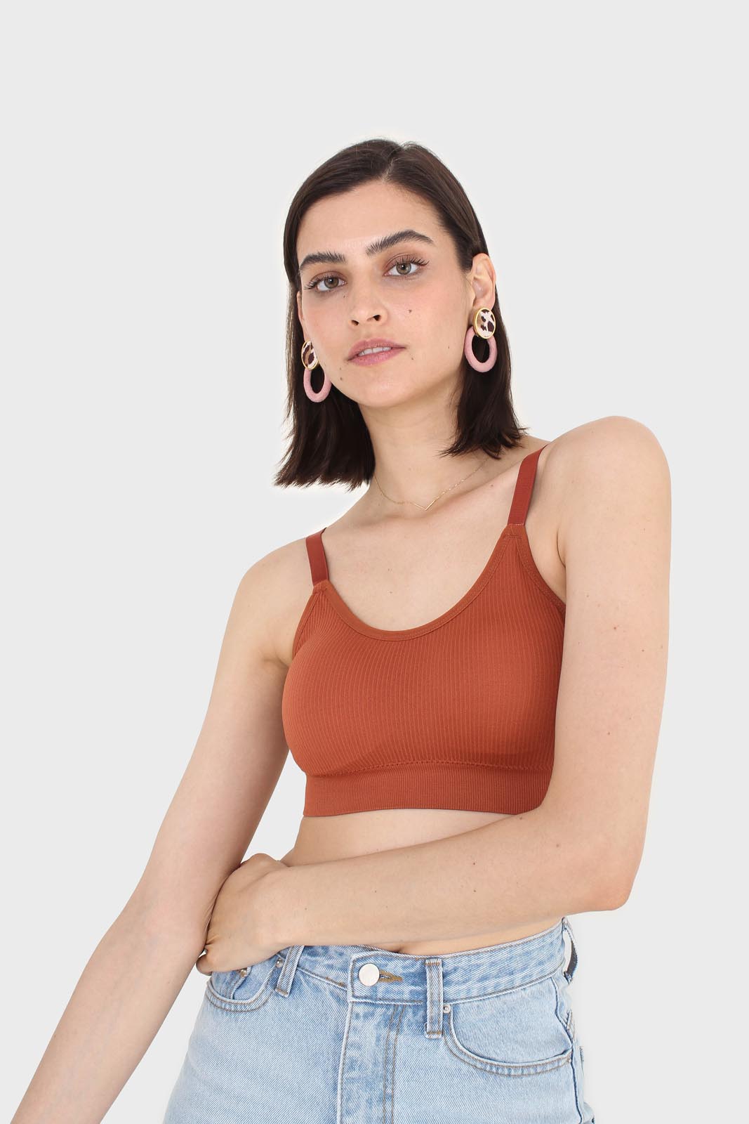 Rust ribbed bra top_2