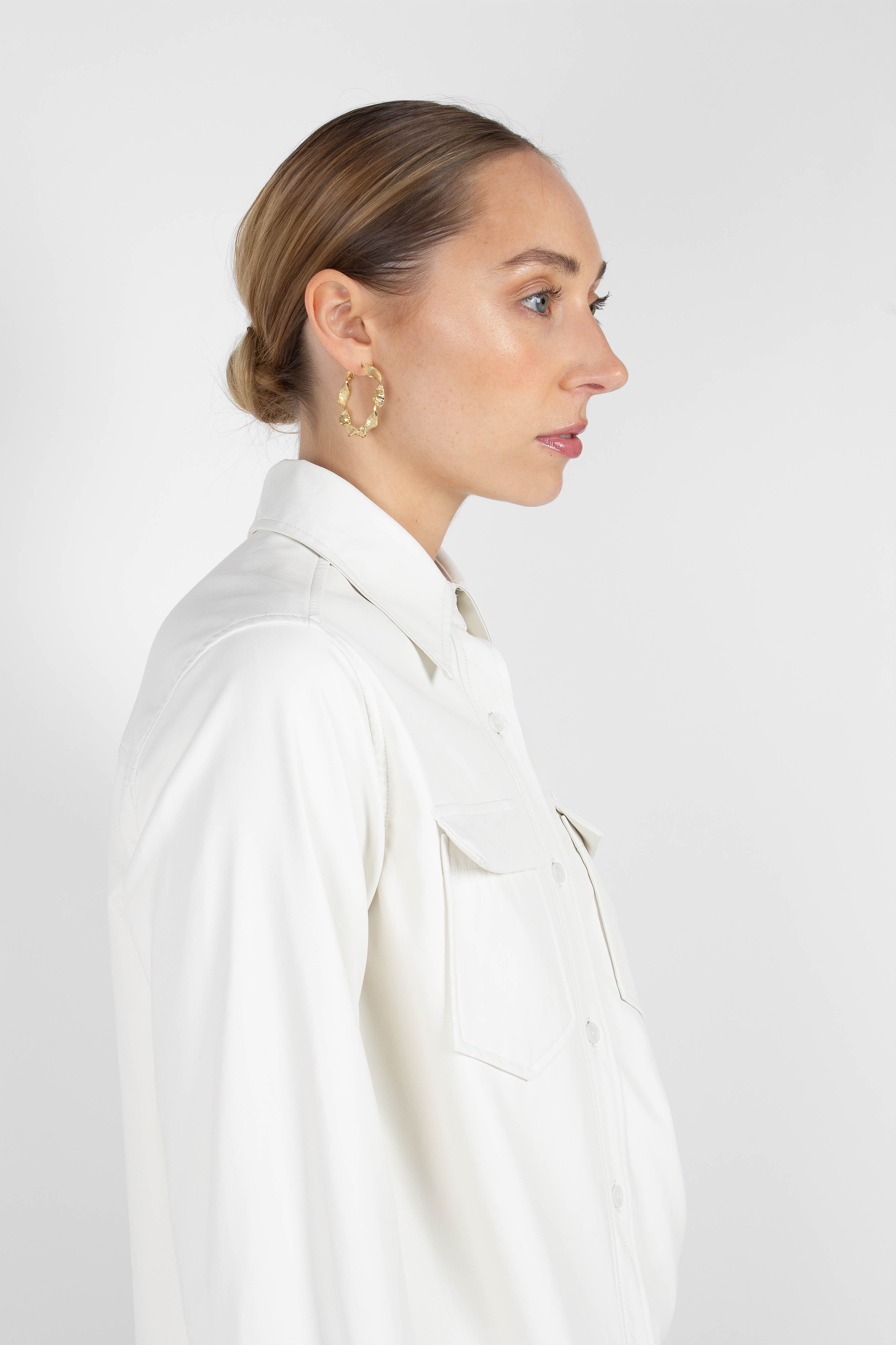 Bone white vegan leather shirt_13
