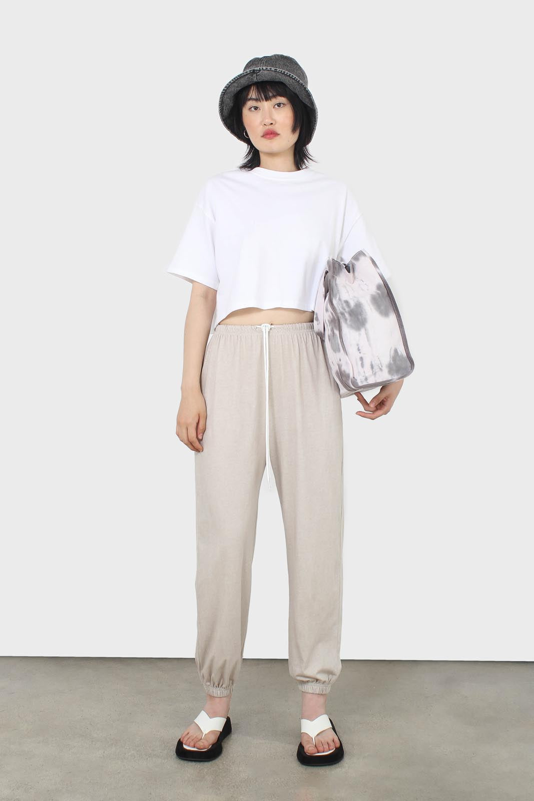 Beige loose fit sweatpants - set_2