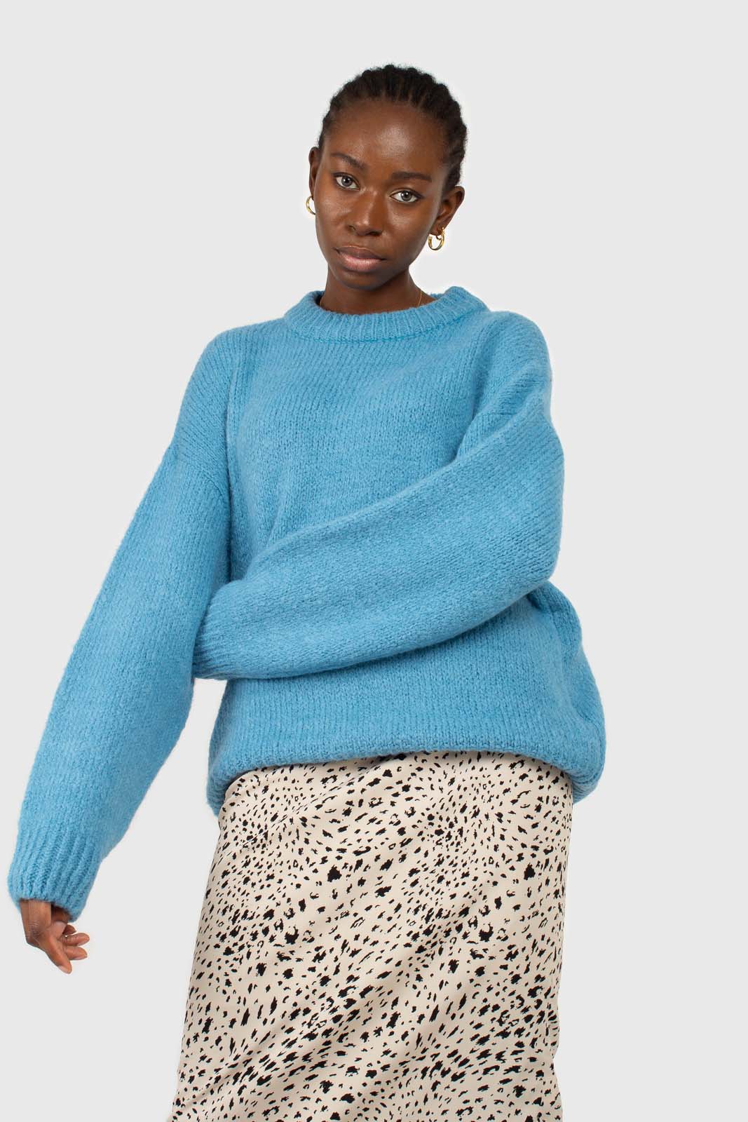Bright blue oversized crew neck jumper_1