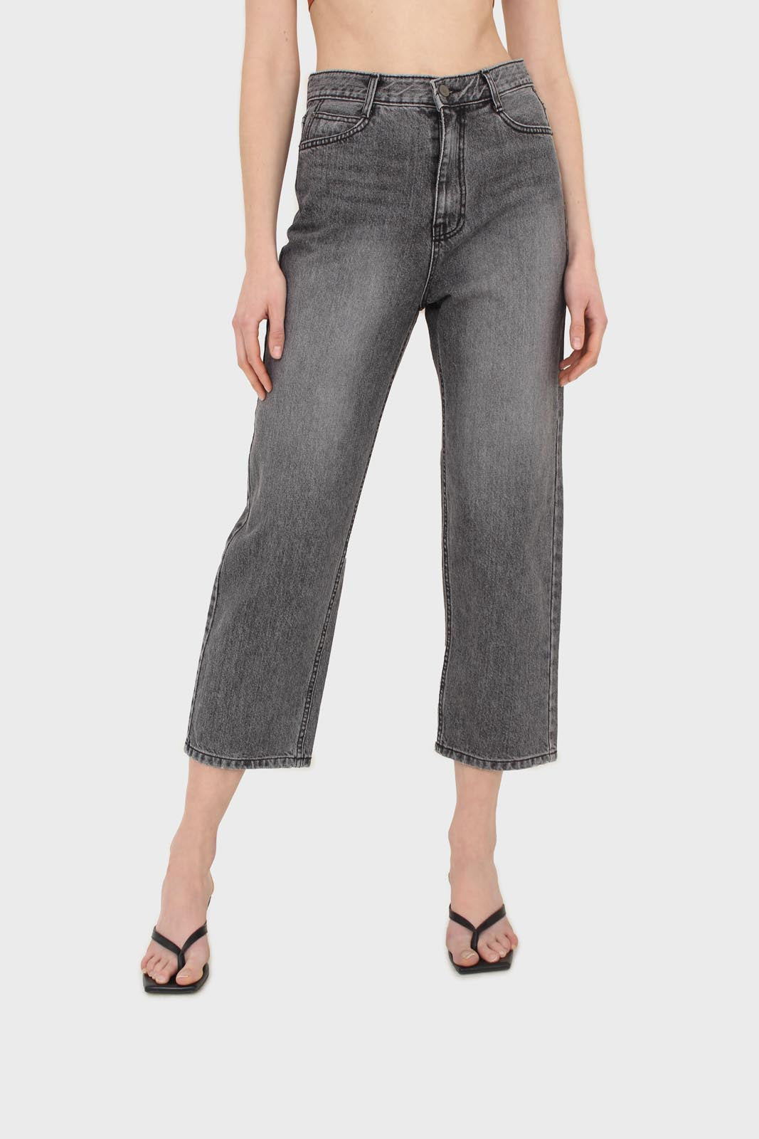 Grey washed mom jeans - 1335_1