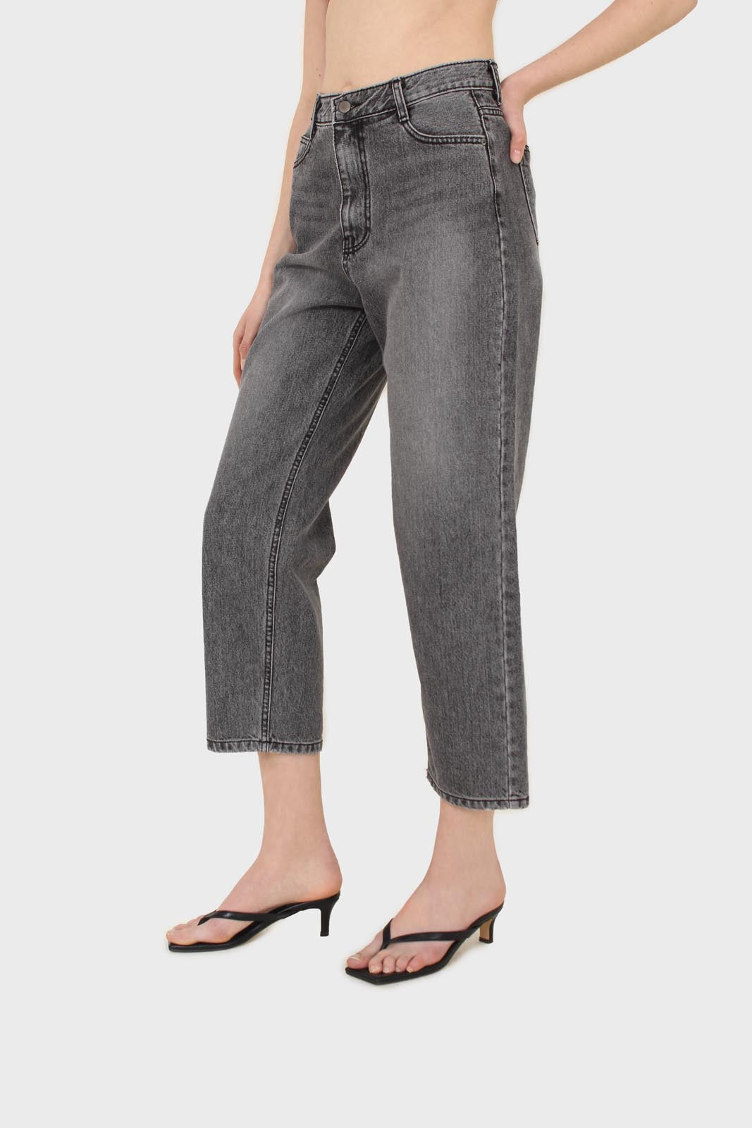 Grey washed mom jeans - 1335_2