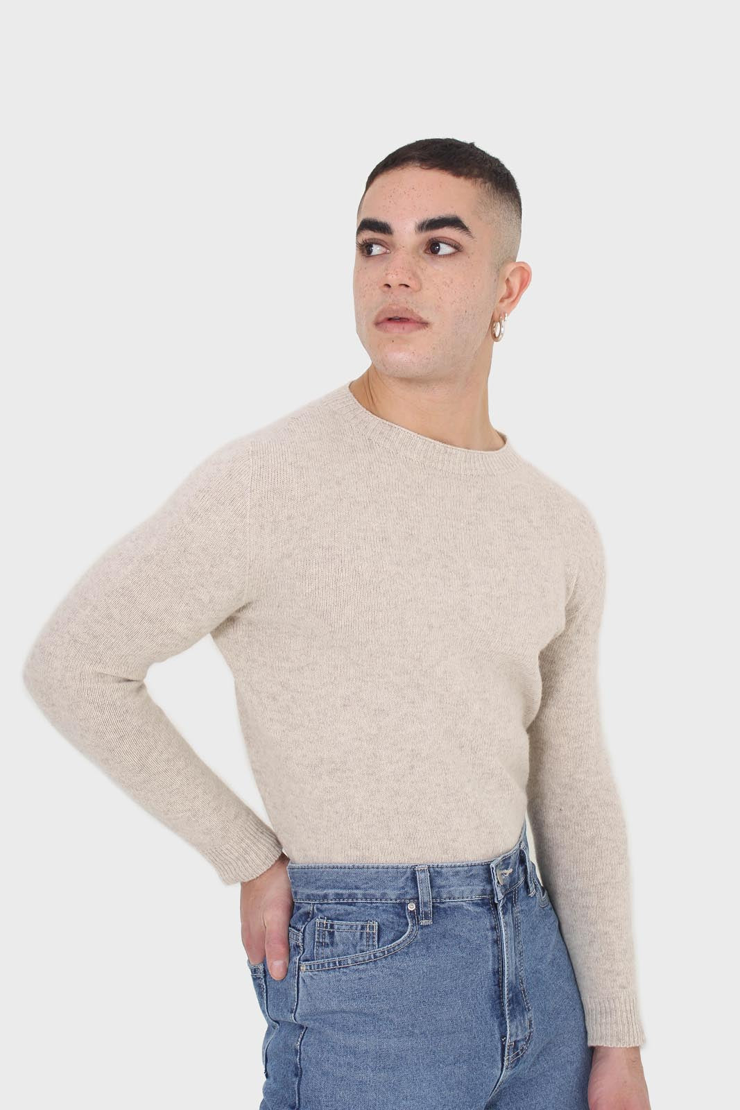 Ivory cashmere wool blend knit top_1