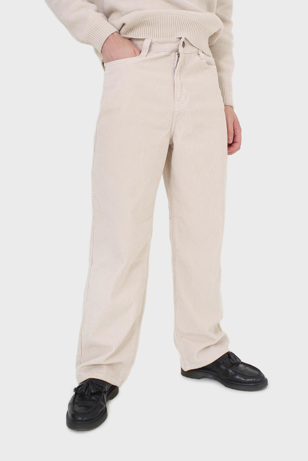 Ivory corduroy loose fit trousers - 812_4