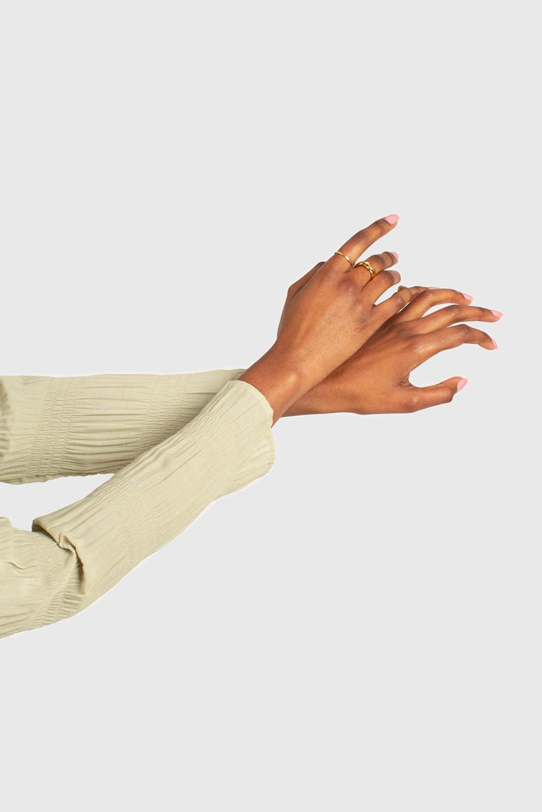 Mint tiered wrinkle long sleeved blouse_9