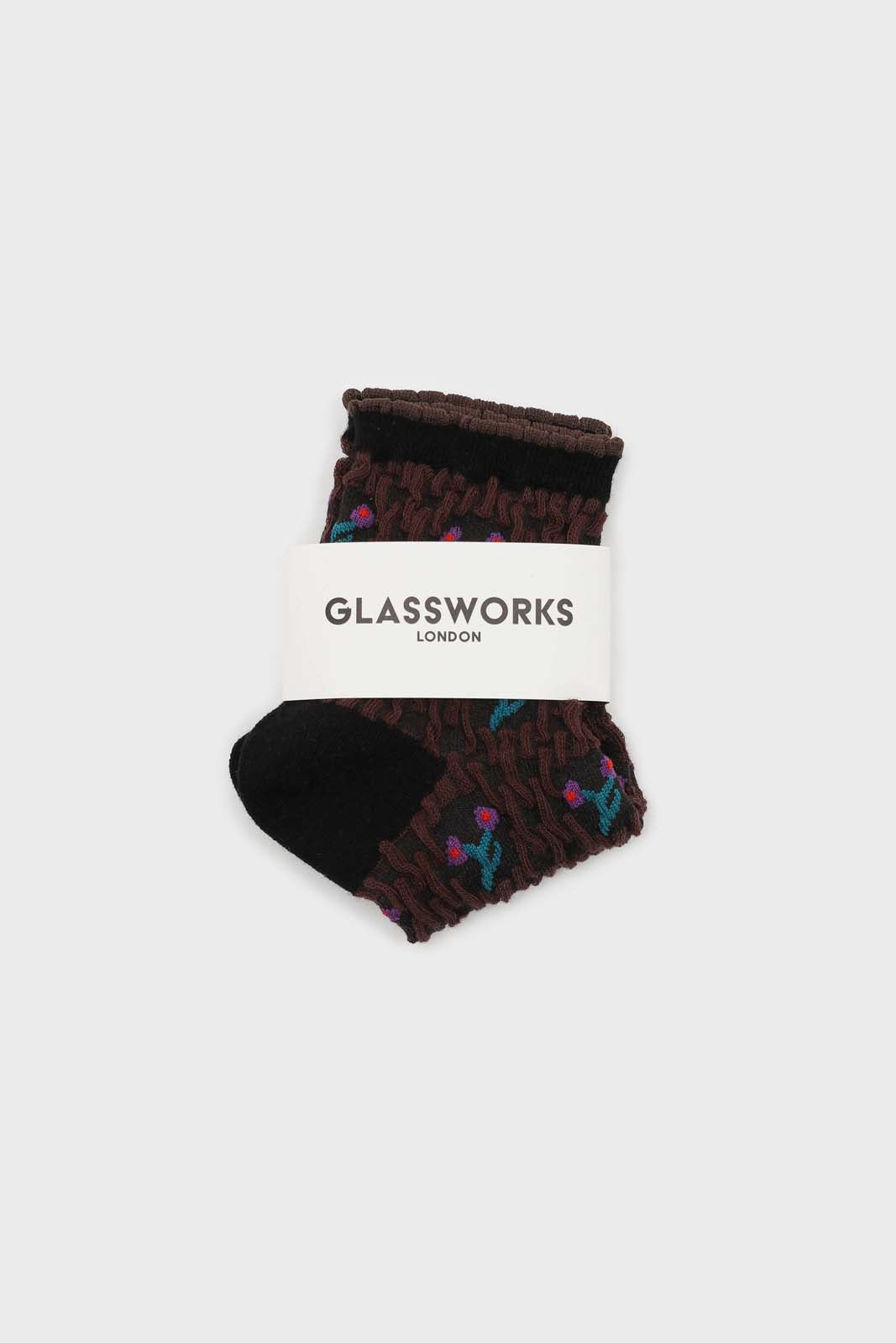 Black and purple cherry textured socks_4