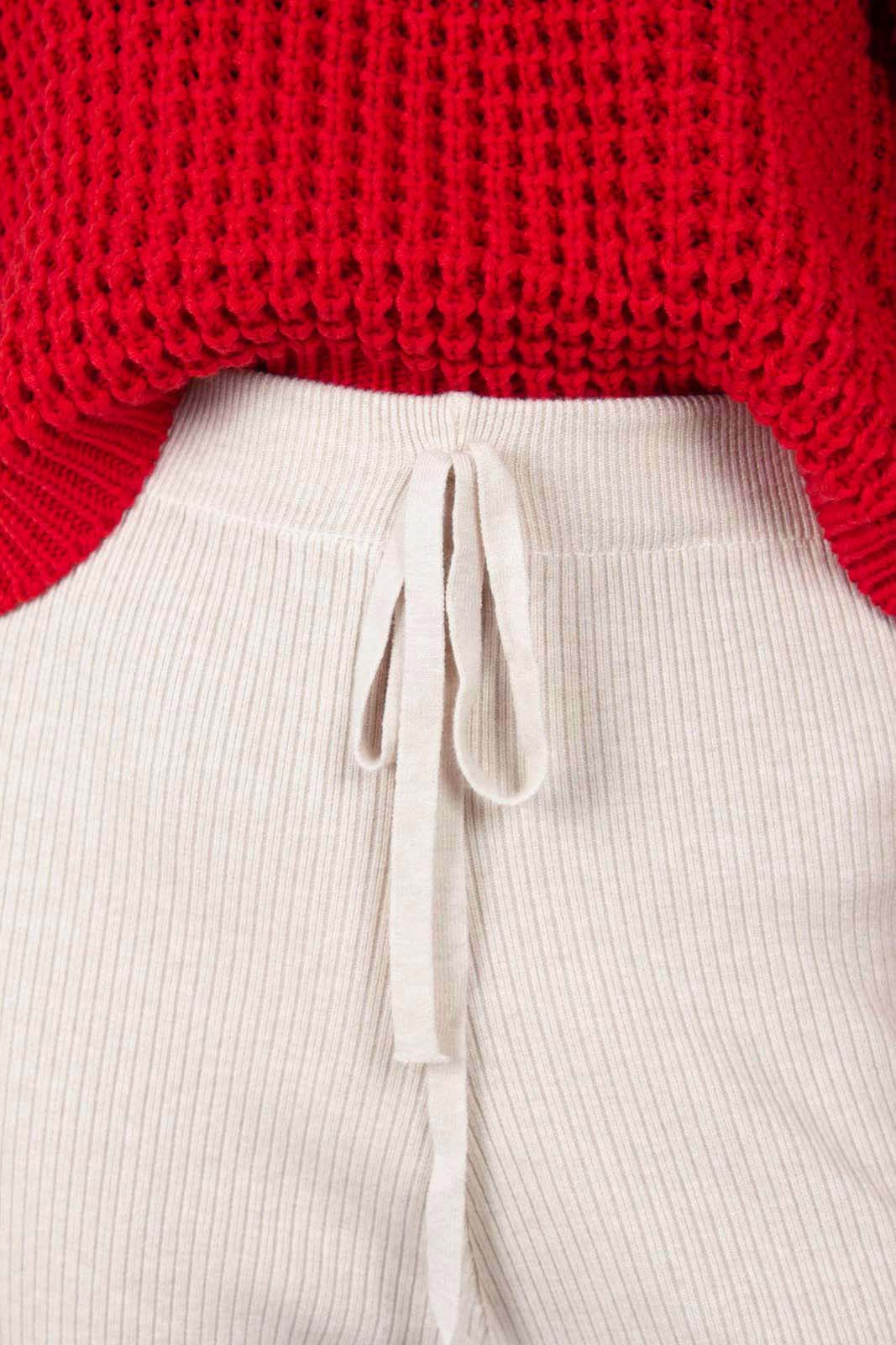 Ivory ribbed loose fit knit trousers_3