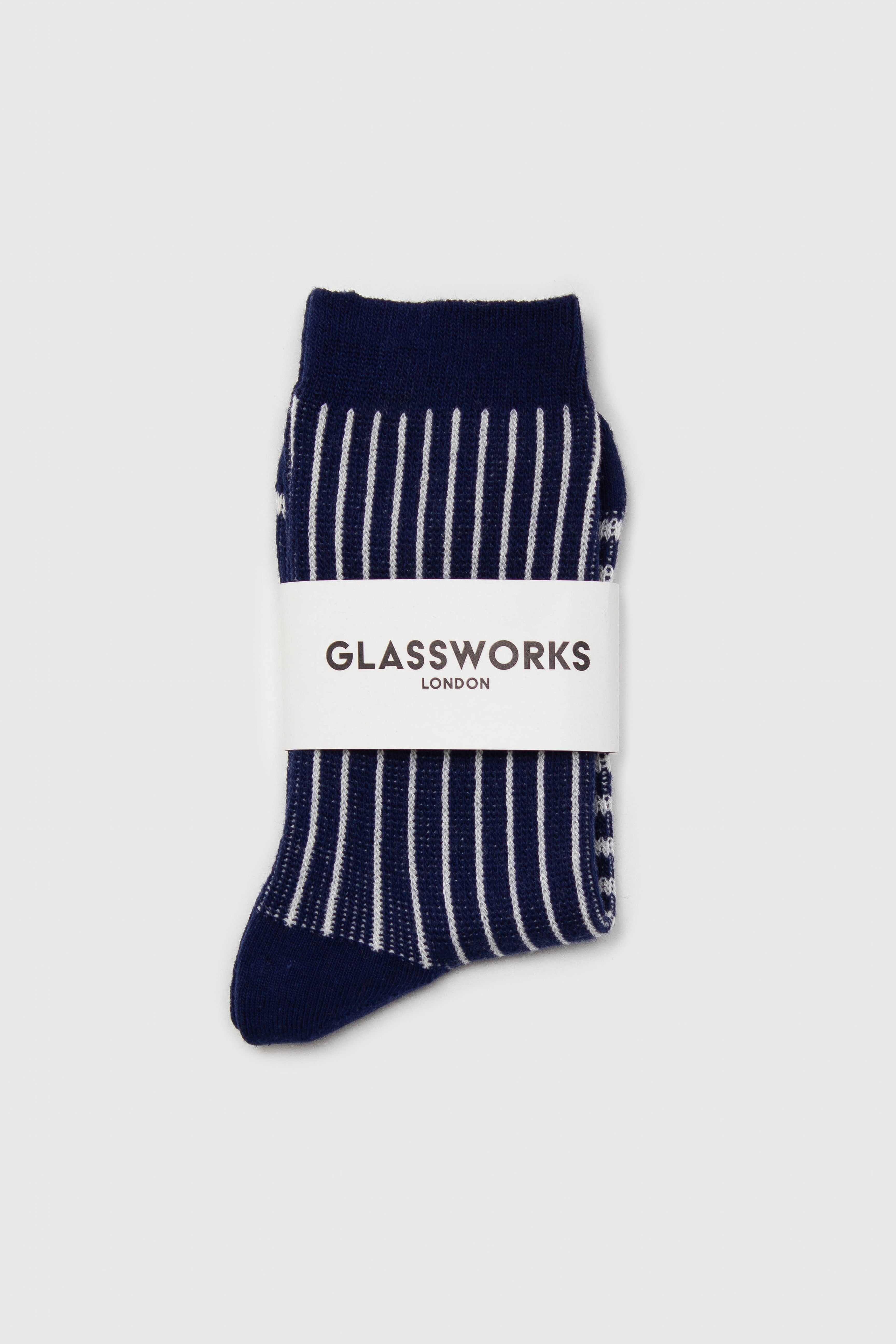 Navy and white geometric socks_3