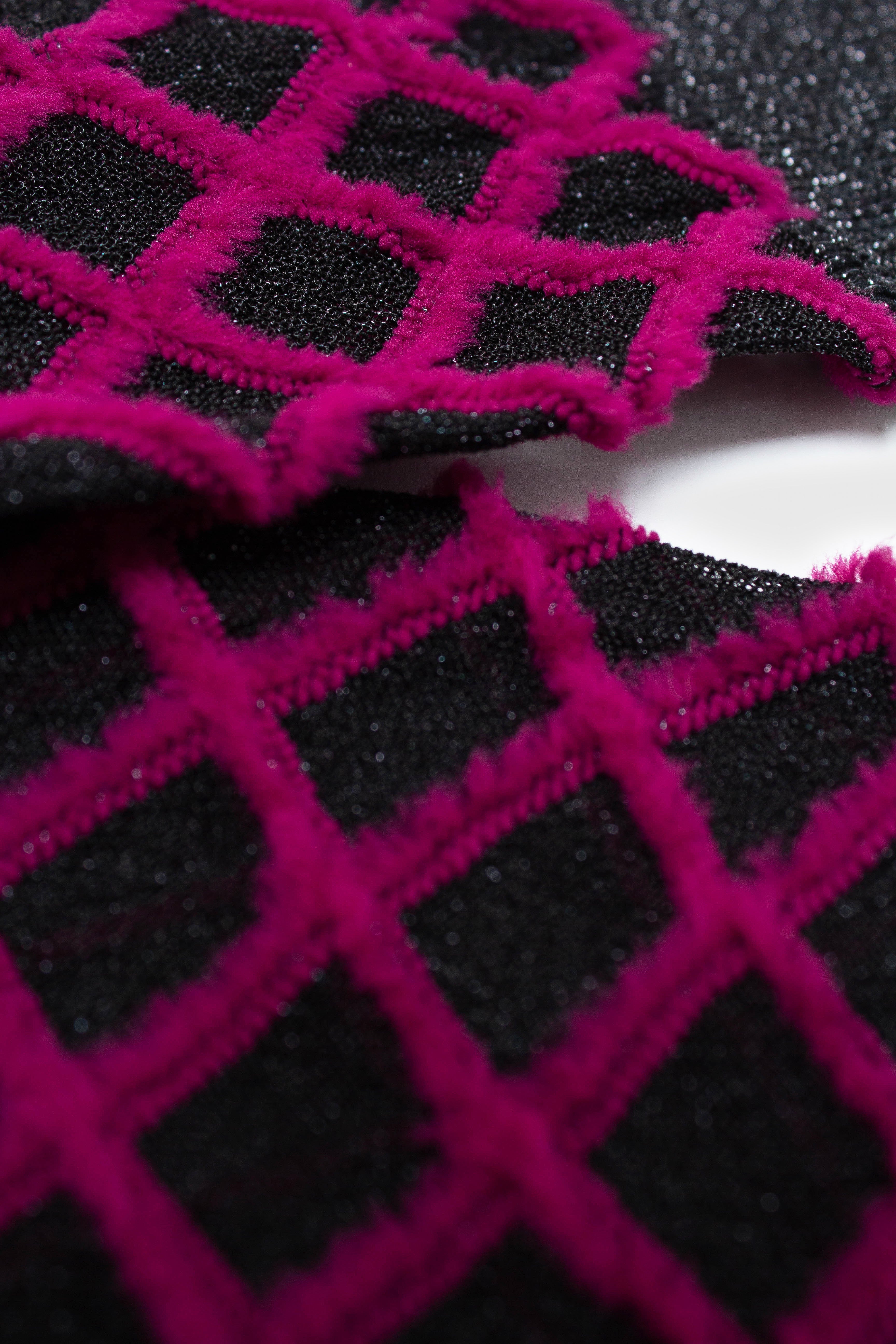 Purple fuzzy diamond metallic socks_2