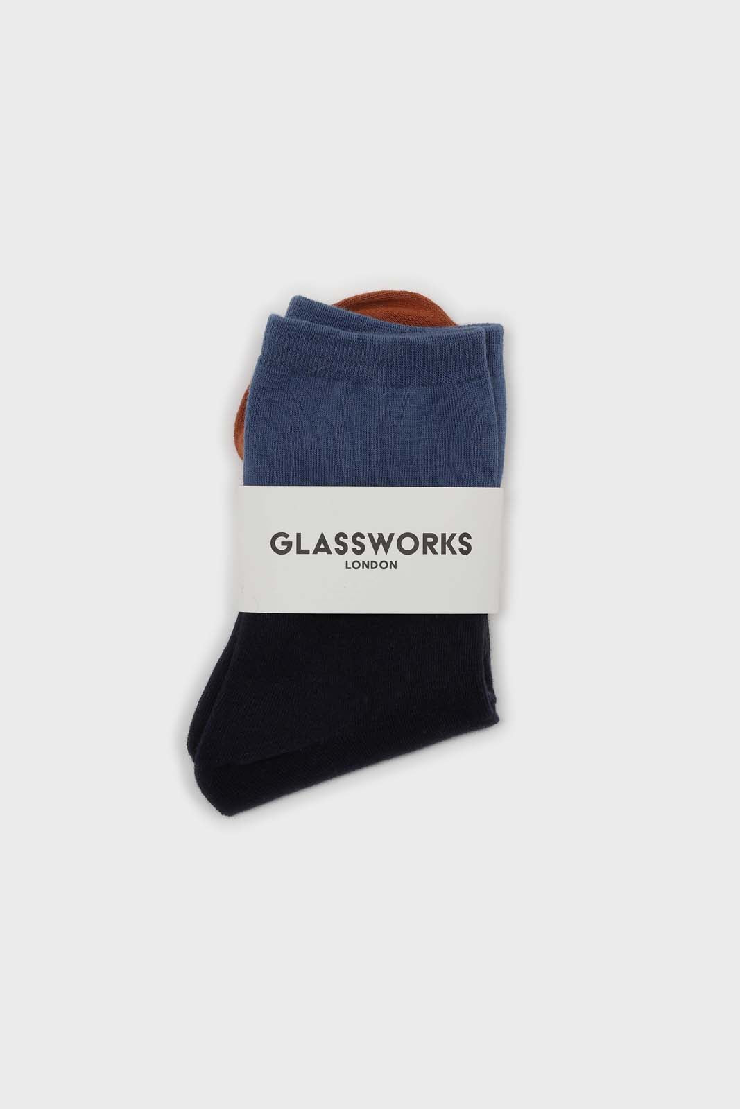 Navy and blue triple colorblock socks_3