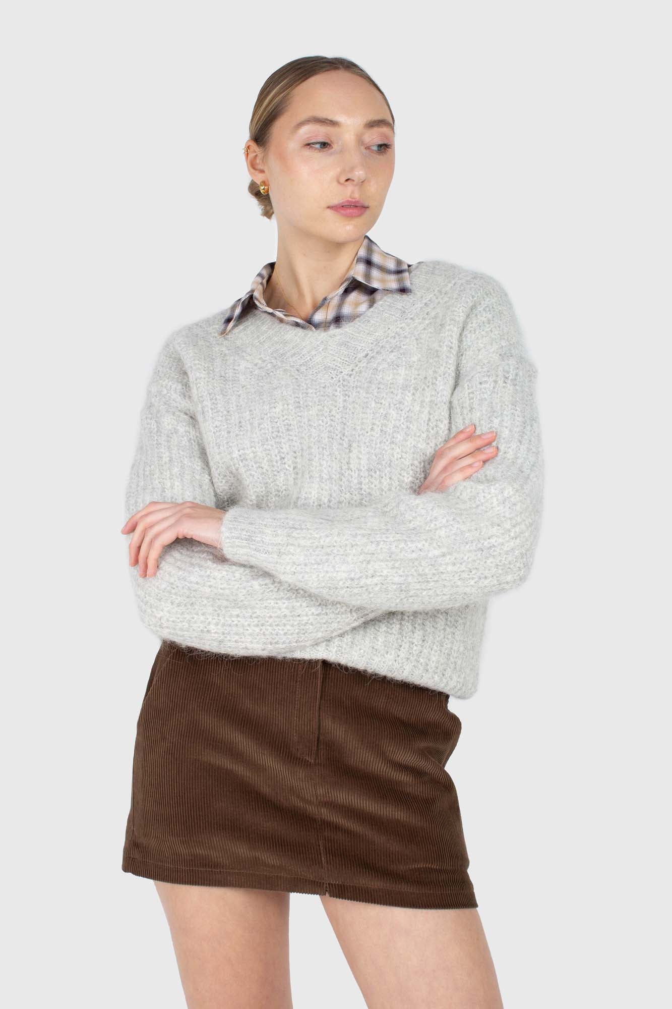 Beige and black plaid soft shirt_6