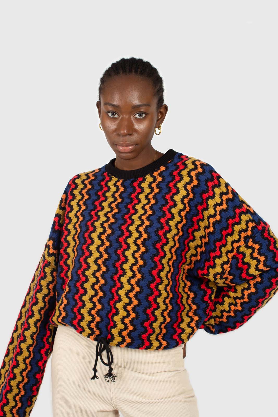 Bold red orange and blue zig-zag jumper_1