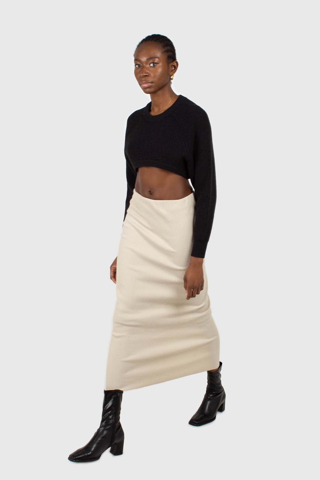 Black wool blend cropped knit jumper_6