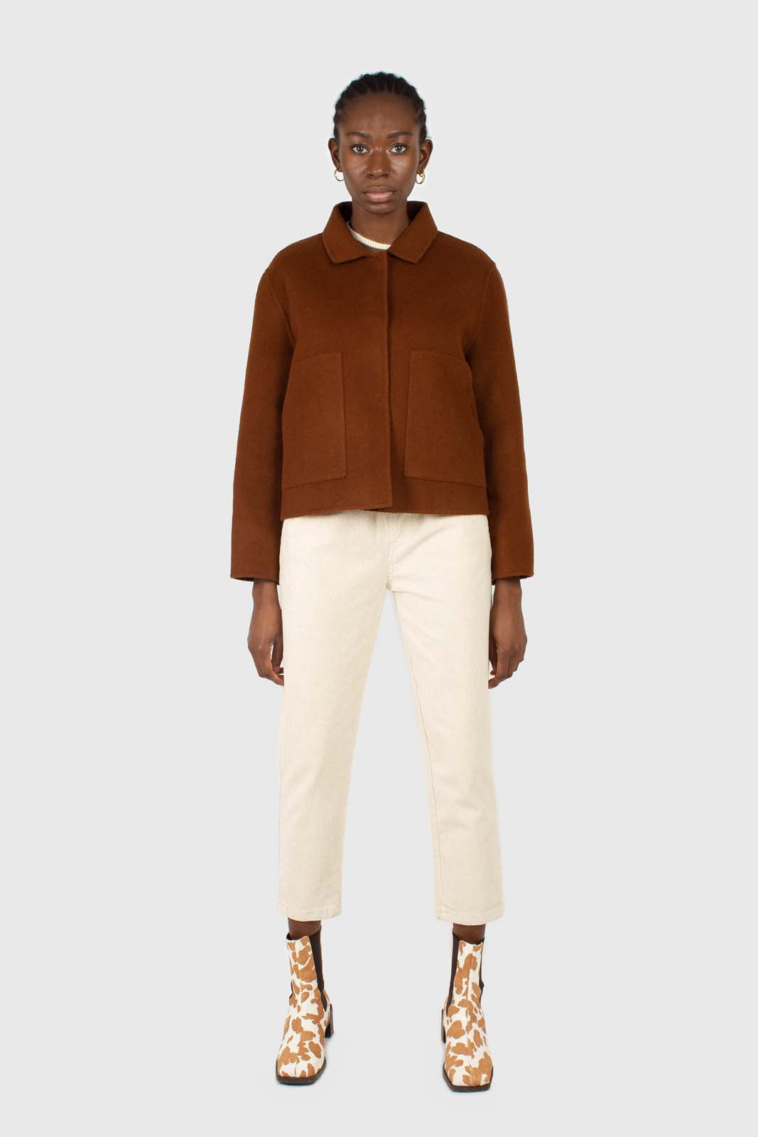 Brown handmade wool blend jacket_2