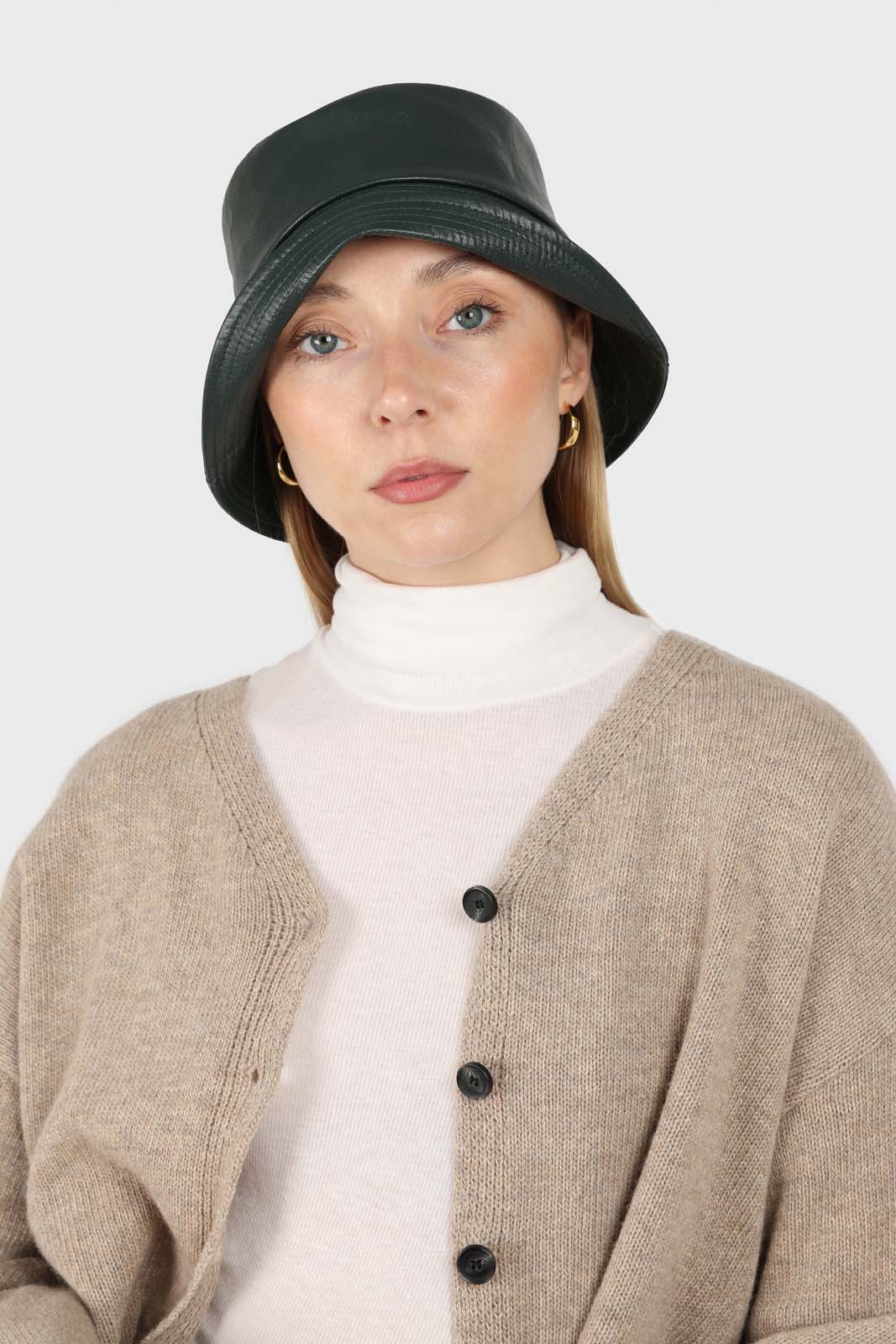 Light beige wool blend v-neck loose fit cardigan_5