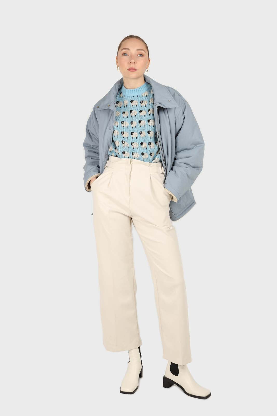 Blue teddy lined cinch back parka_8