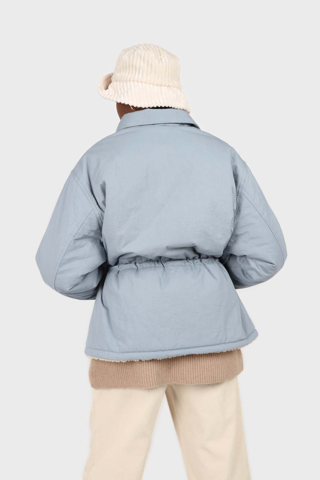 Blue teddy lined cinch back parka_3