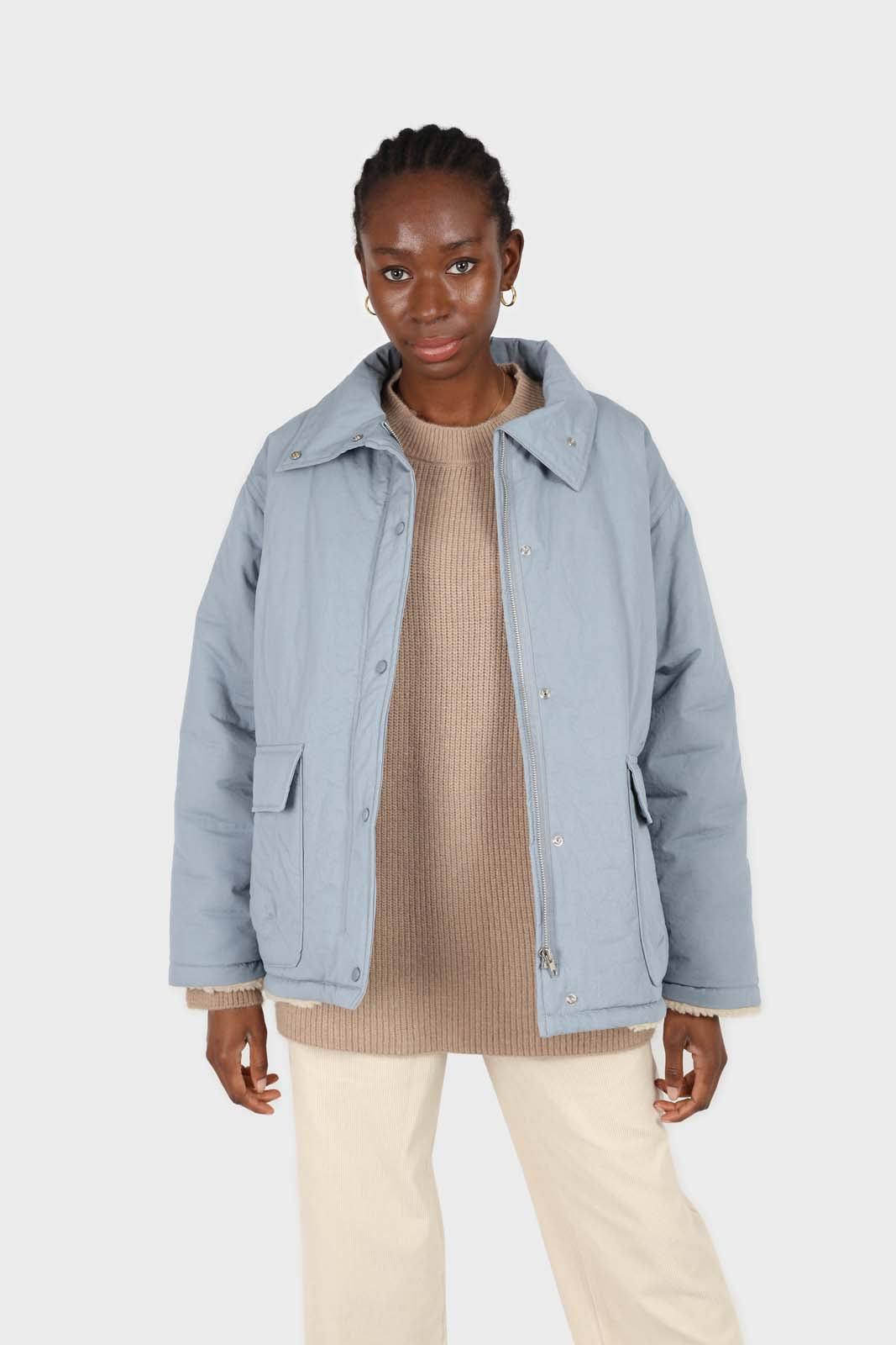 Blue teddy lined cinch back parka_6