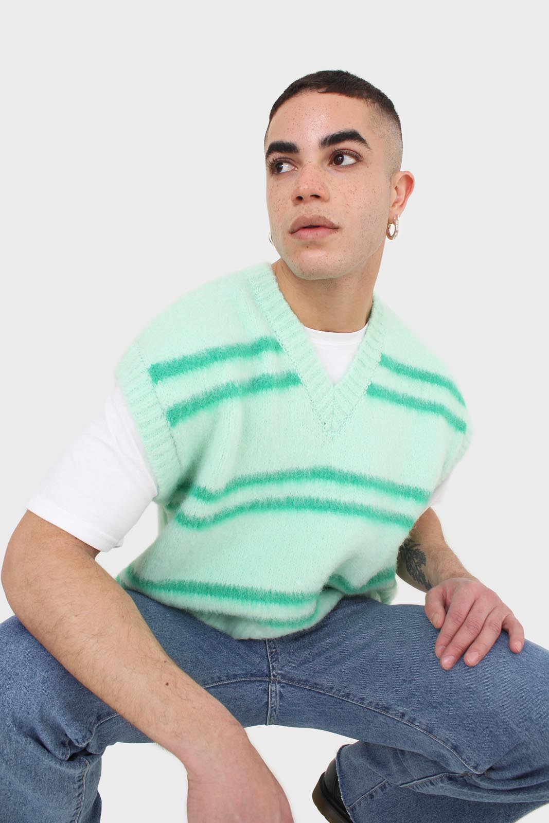 Mint striped wool blend sweater vest_7