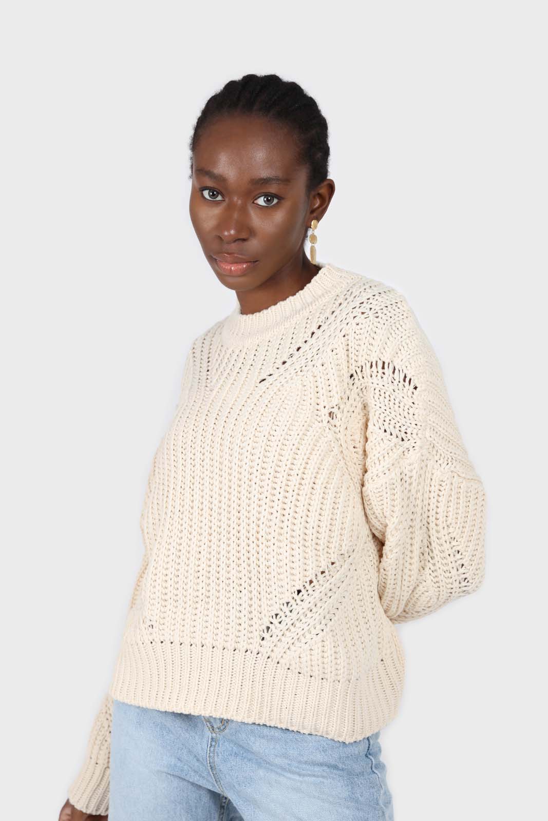 Light beige cross weave jumper_1