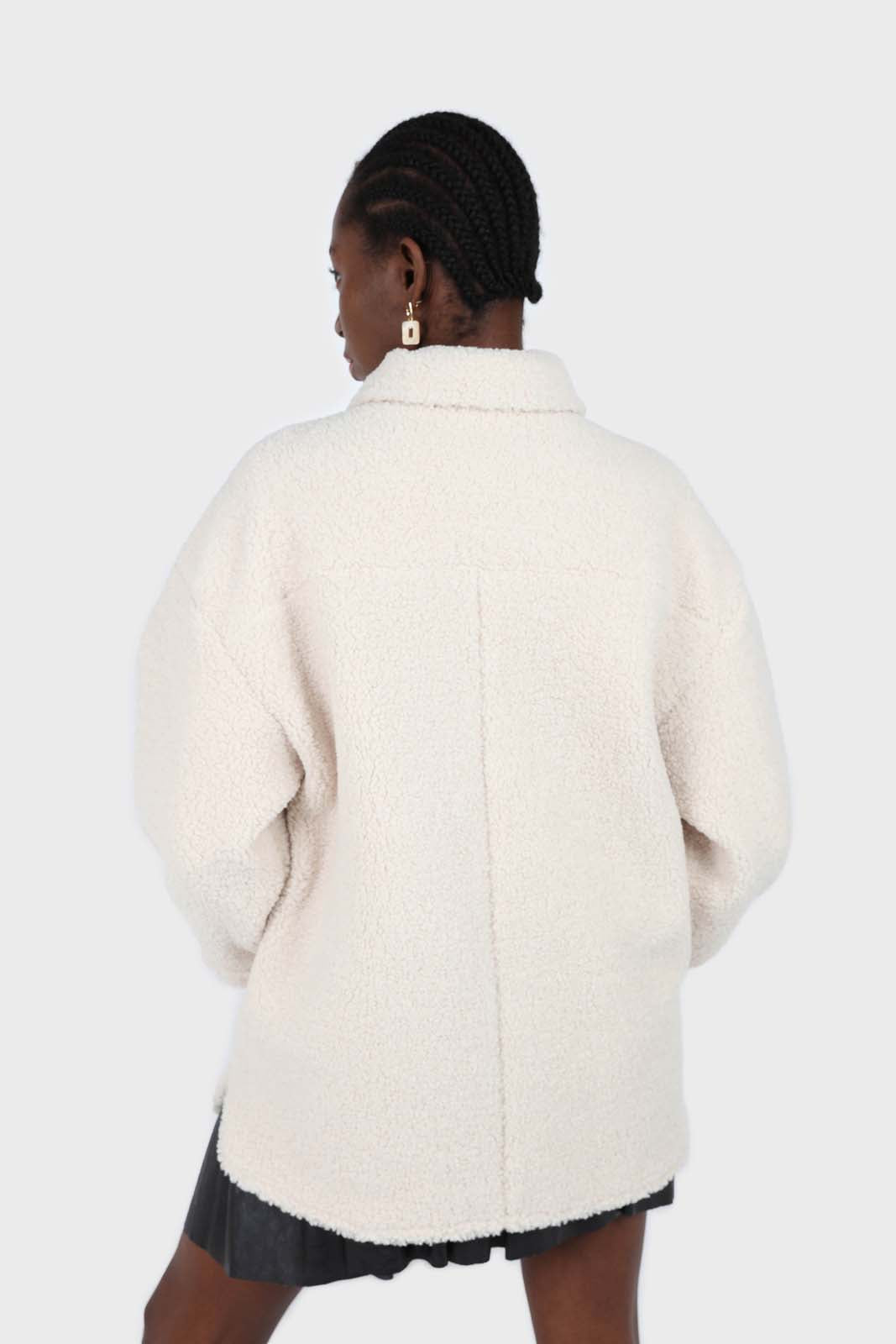 Cream teddy oversized shirt jacket_4